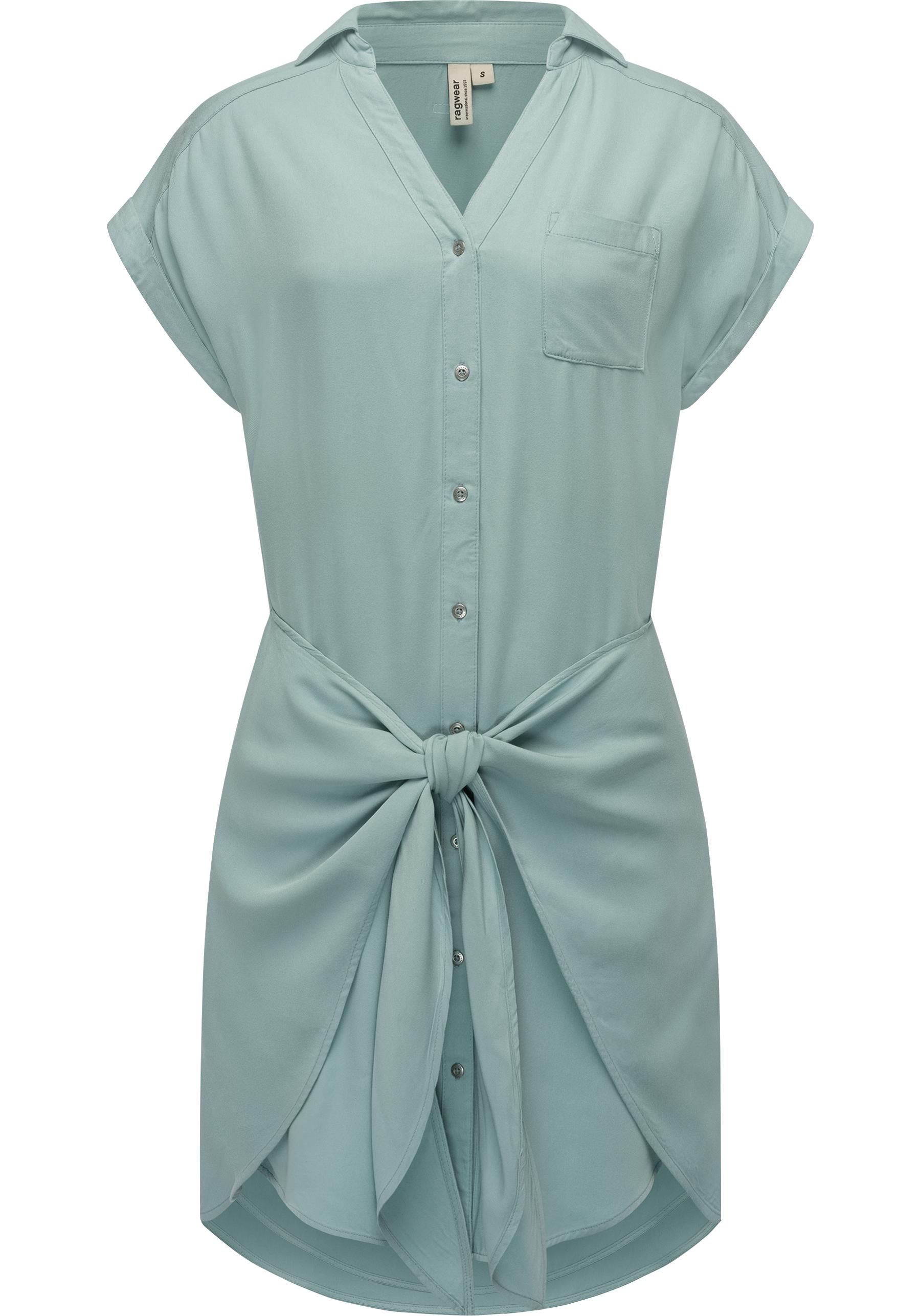 Ragwear Blusenkleid "Bahaya" Brusttasche stylisches Damen Sommerkleid mit Bindeband