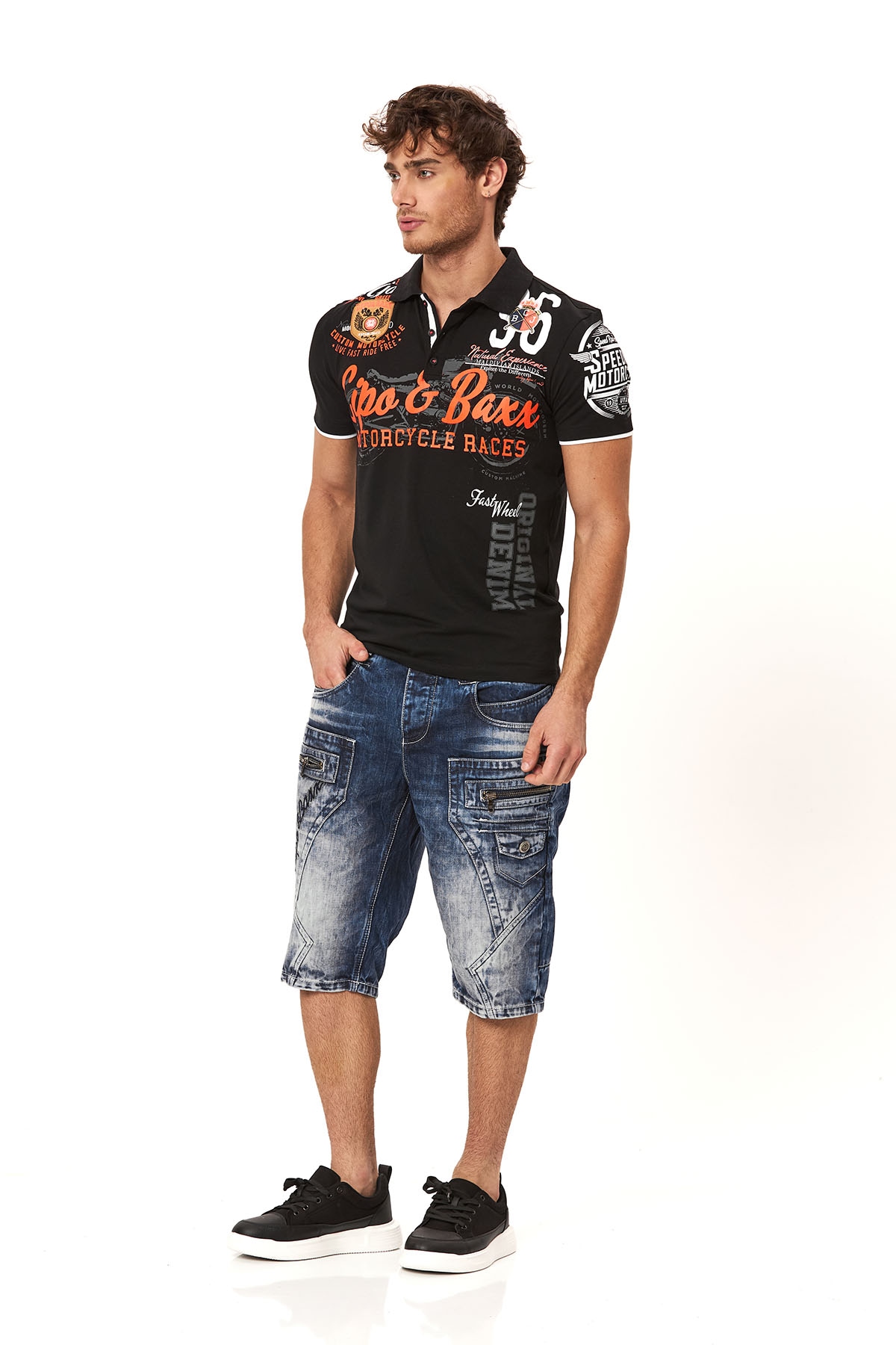 Cipo & Baxx Jeansbermudas Baumwolle, regular fit