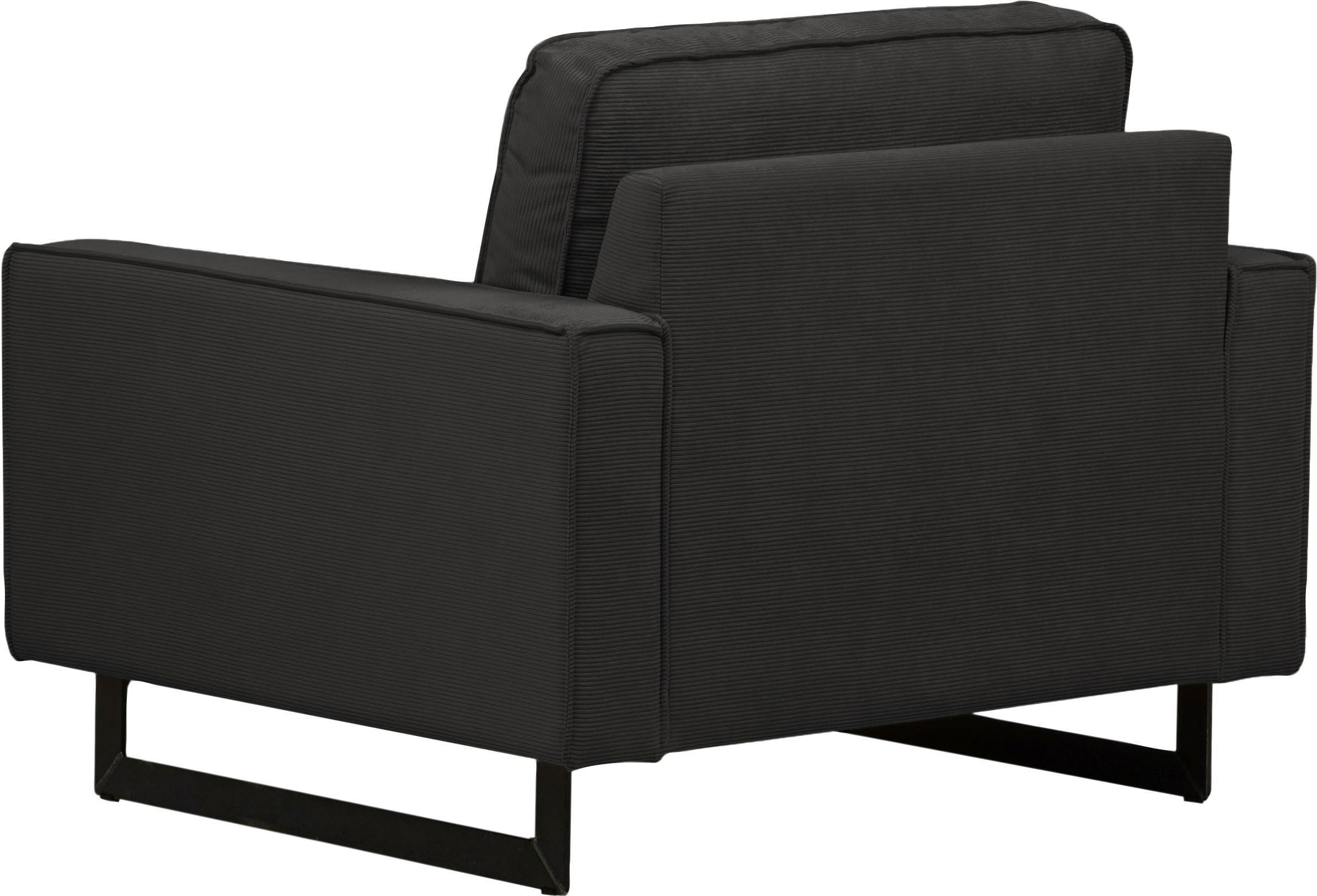 Places of Style Loveseat »Pinto 105 cm, Cord, Chenille, Lederoptik«, mit Keder, Metallfüßen und auch in Cord Bezug erhältlich