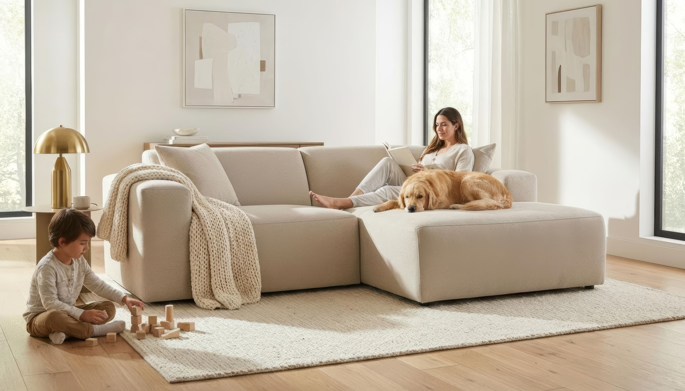 OTTO home Ecksofa "Koa, 228 cm, L-Form, Modulsofa in Cord, Chenille, Strukt günstig online kaufen