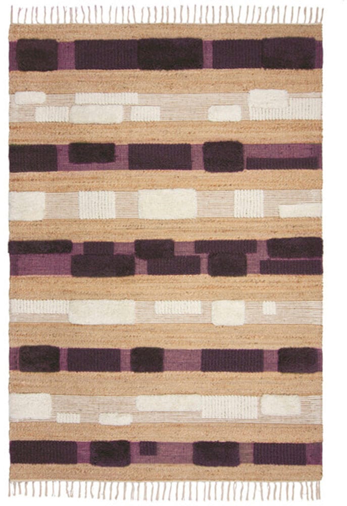 FLAIR RUGS Teppich »MEDINA BLOCKS«, rechteckig, 22 mm Höhe, Jute/-und Wollmischung