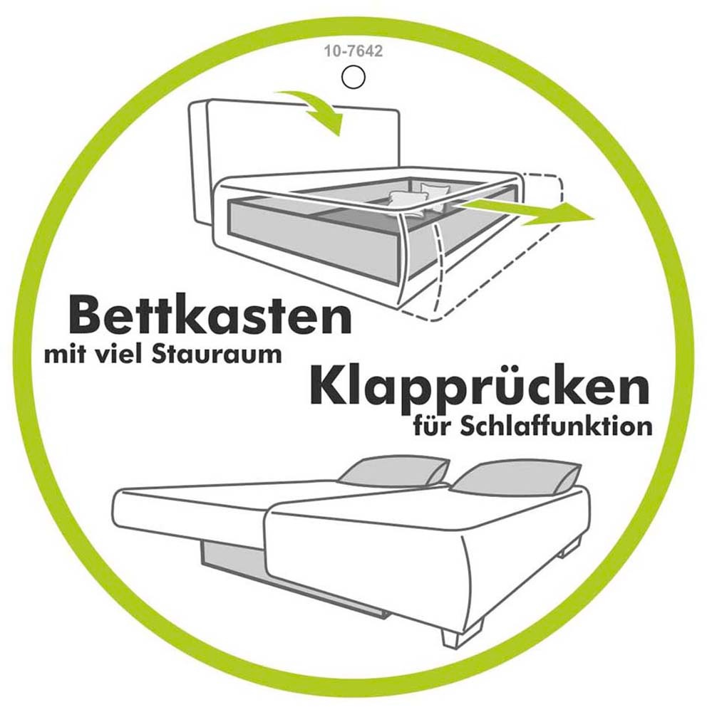 Places of Style Ecksofa, mit Bettfunktion, Bettkasten und Federkern, wahlweise mit 1 oder 3 Kopfstützen, Ottomane links oder rechts montierbar