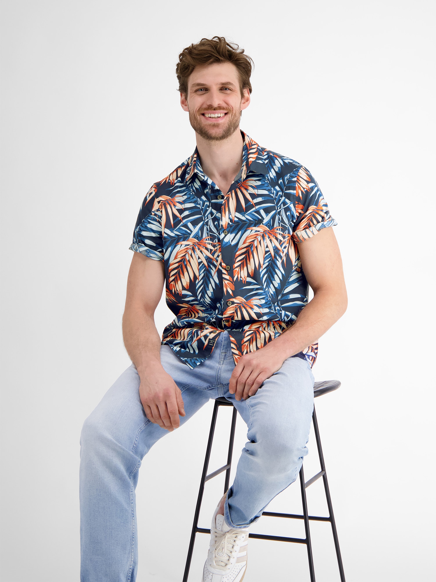 LERROS Kurzarmhemd »LERROS Hawaiihemd, floral gemustert«