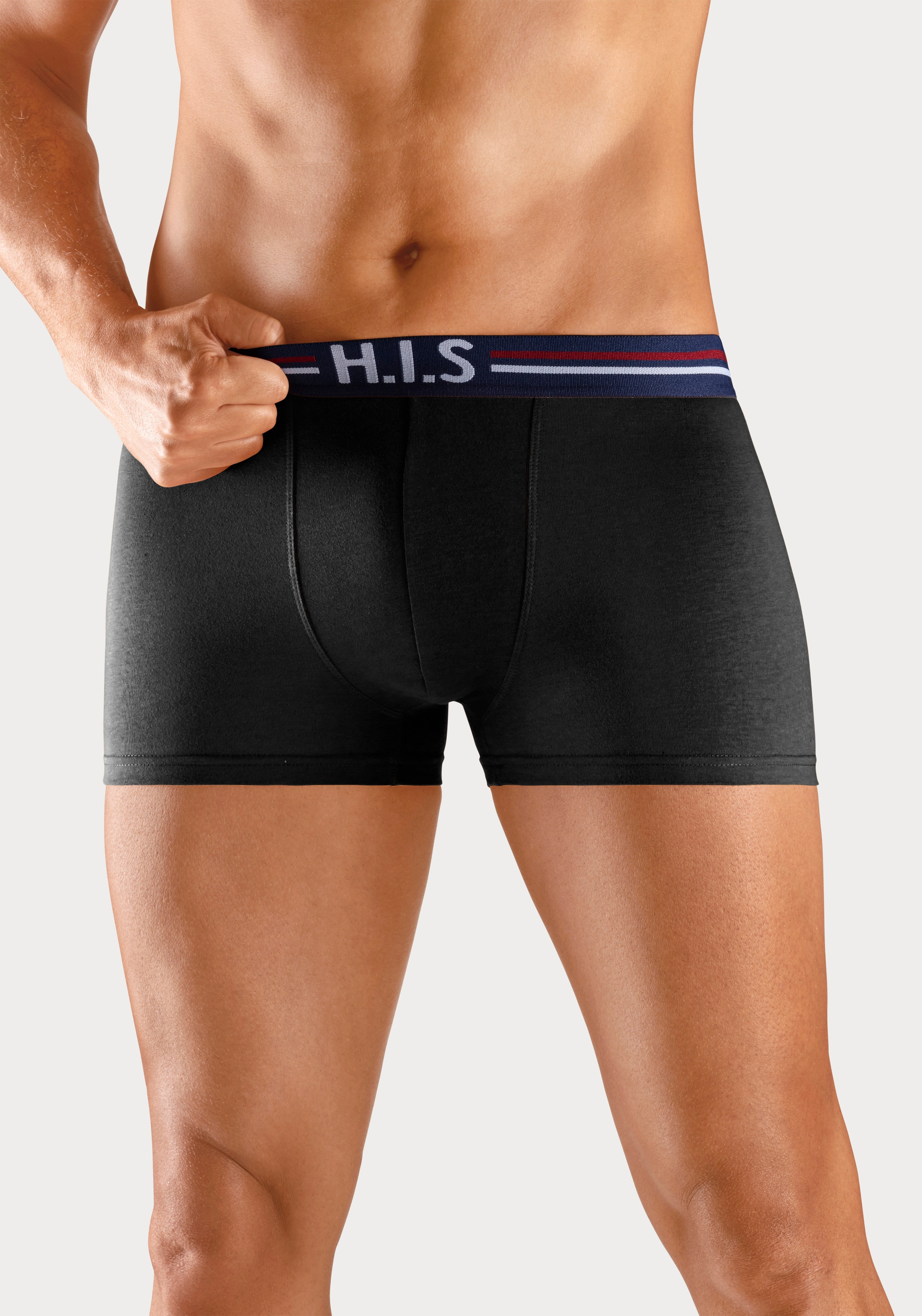 H.I.S Boxer "Boxershorts für Herren", 5 Stk. mit Streifen und Markenlogo im günstig online kaufen
