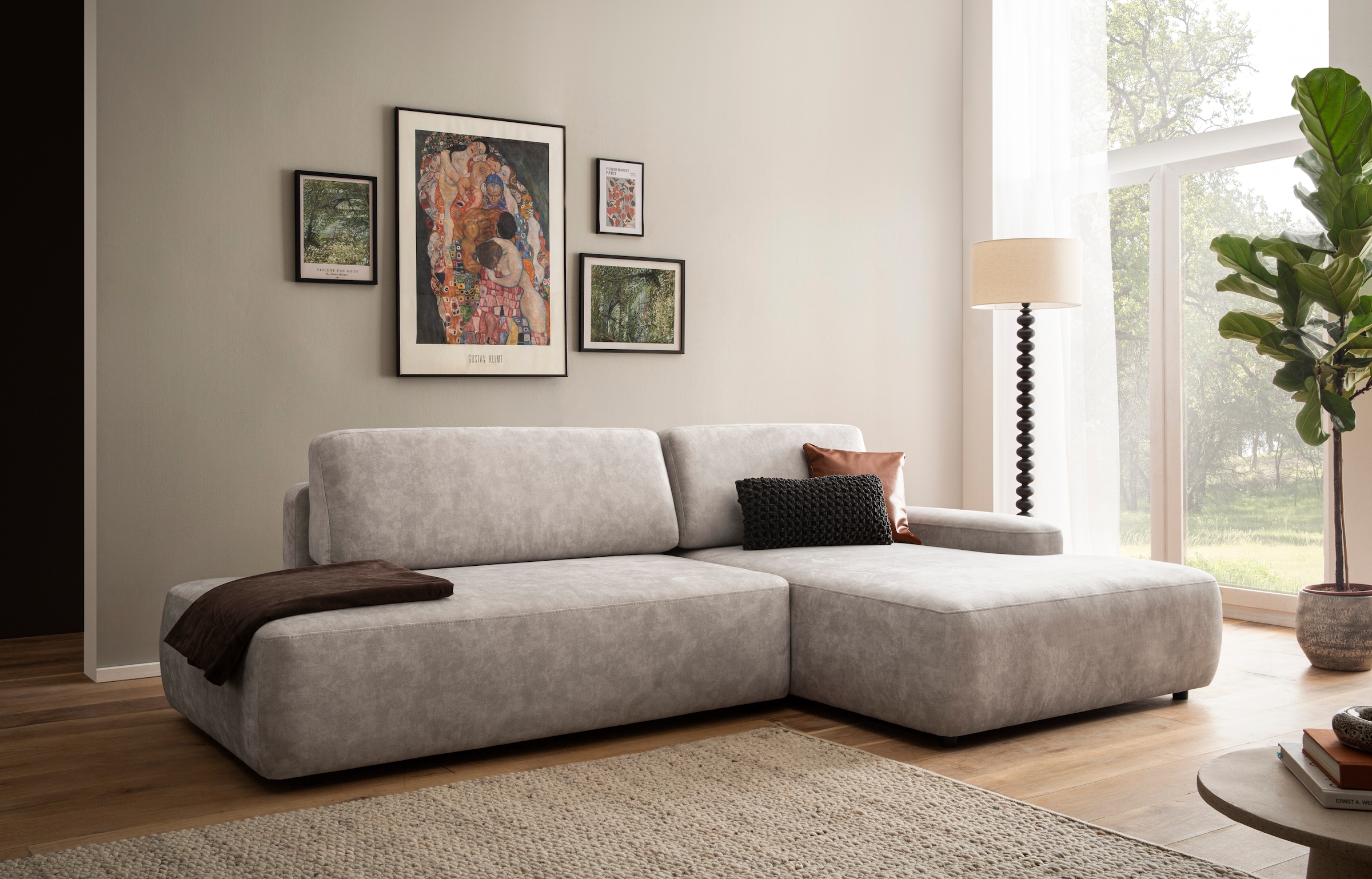 INOSIGN Ecksofa "TORGE, Schlafsofa Cord, Samtvelours u. Strukur fein, Couch günstig online kaufen