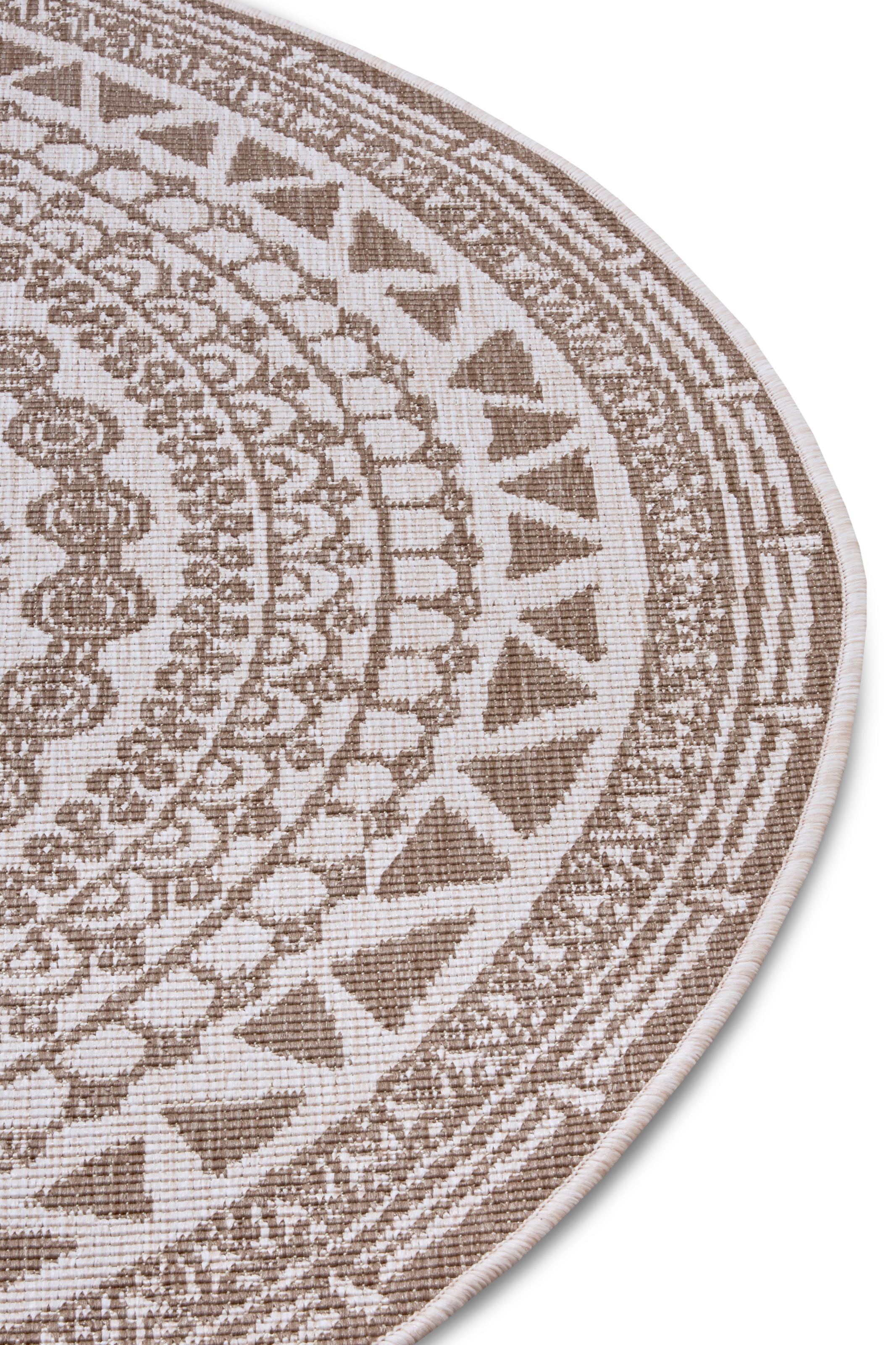 NORTHRUGS Teppich »Coron«, rund, 5 mm Höhe, In-& Outdoor, Wetterfest, Balkon, Garten, Wohnzimmer, Wasserfest
