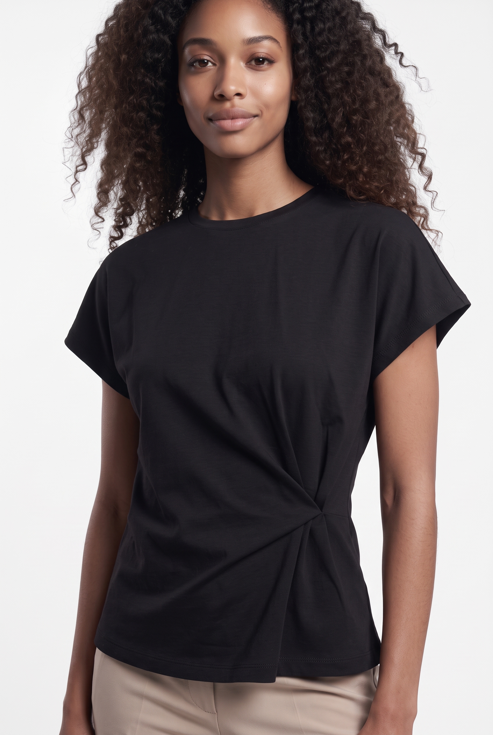 Saint Tropez Kurzarmbluse »TheoSZ Blouse« Materialmix, Fitted