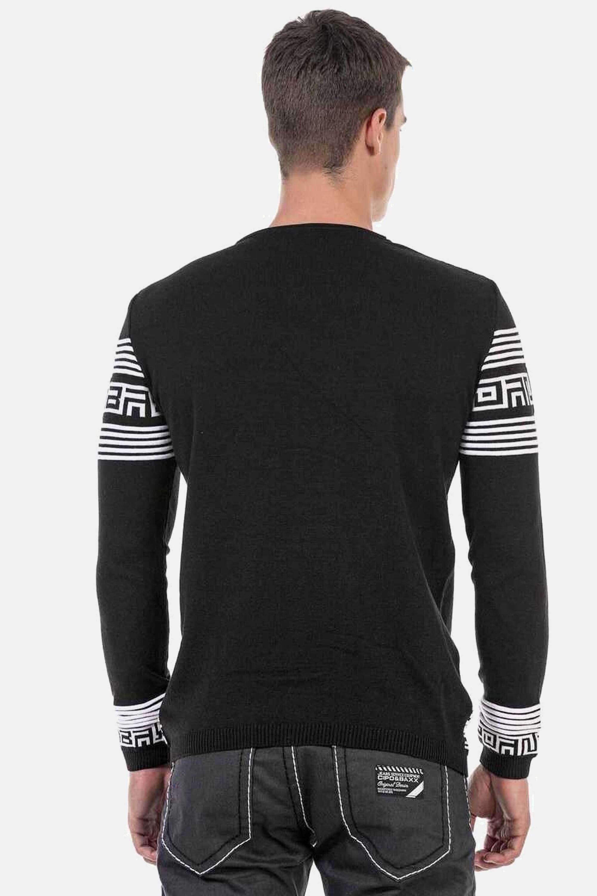 Cipo & Baxx Rundhalspullover »Pullover«, in Streifenoptik, CP243