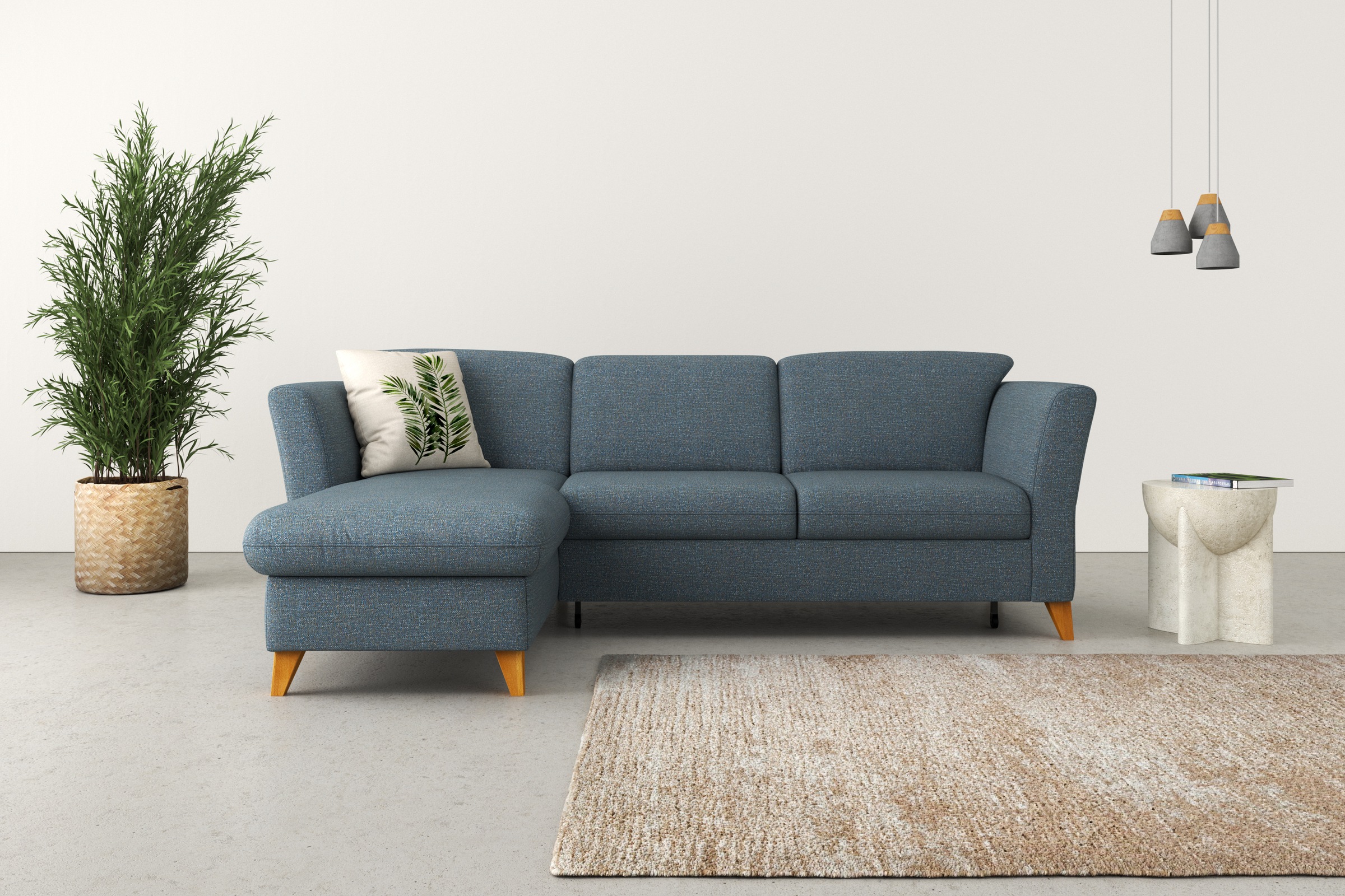 Home affaire Ecksofa "Trelleborg L-Form" Federkern-Polsterung, wahlweise mit Schlaffunktion und Bettkasten