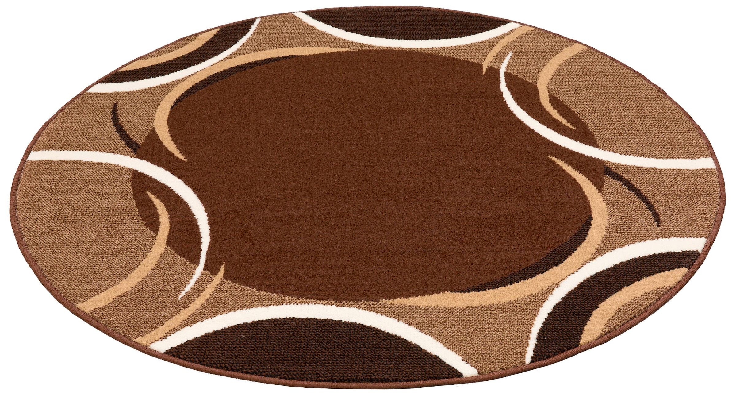 my home Teppich »Noah«, rund, mit Bordüre, Kurzflor, verspieltes Design, pflegeleicht, elegant