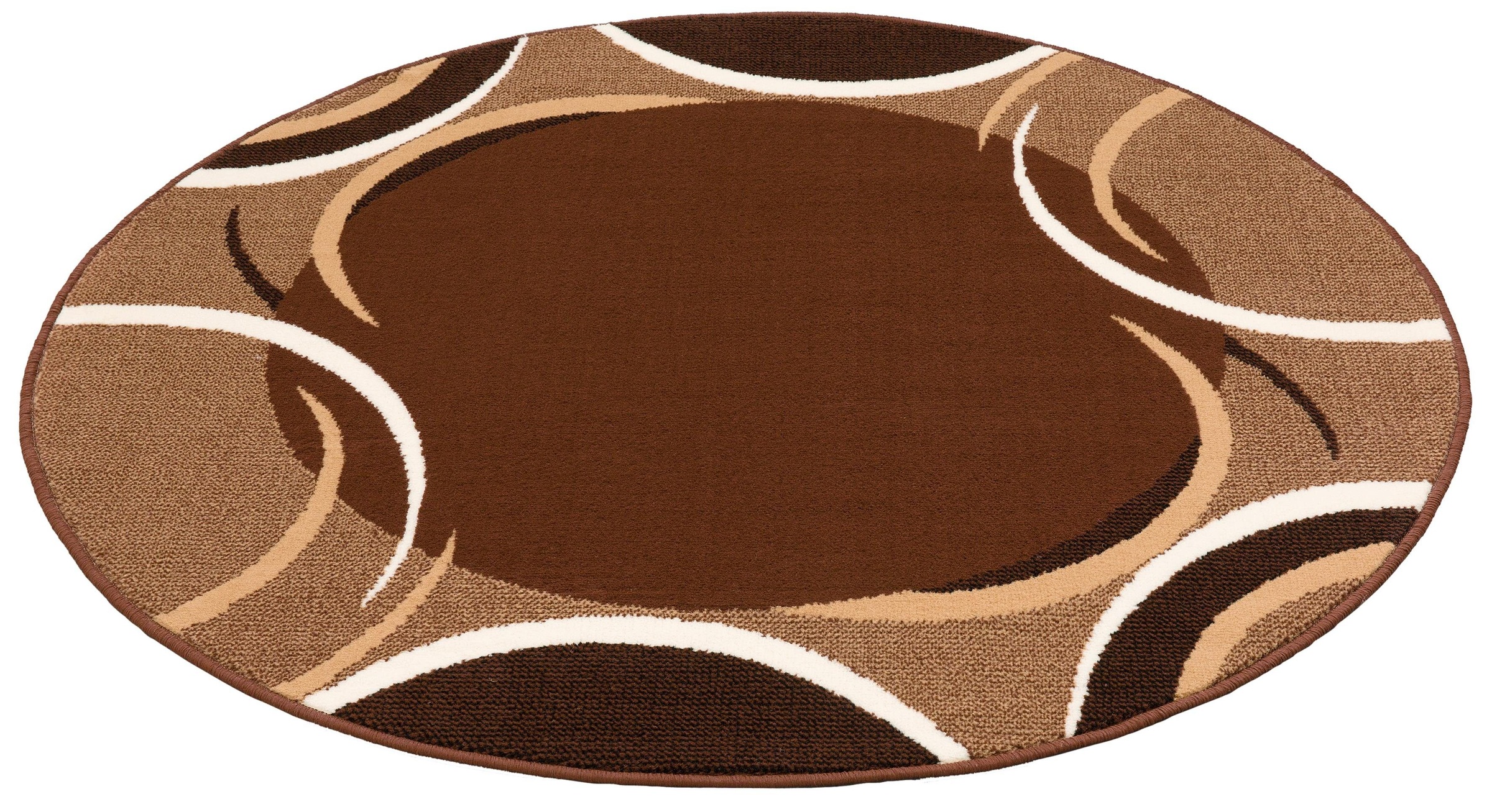 my home Teppich »Noah«, rund, 7 mm Höhe, mit Bordüre, Kurzflor, verspieltes Design, pflegeleicht, elegant
