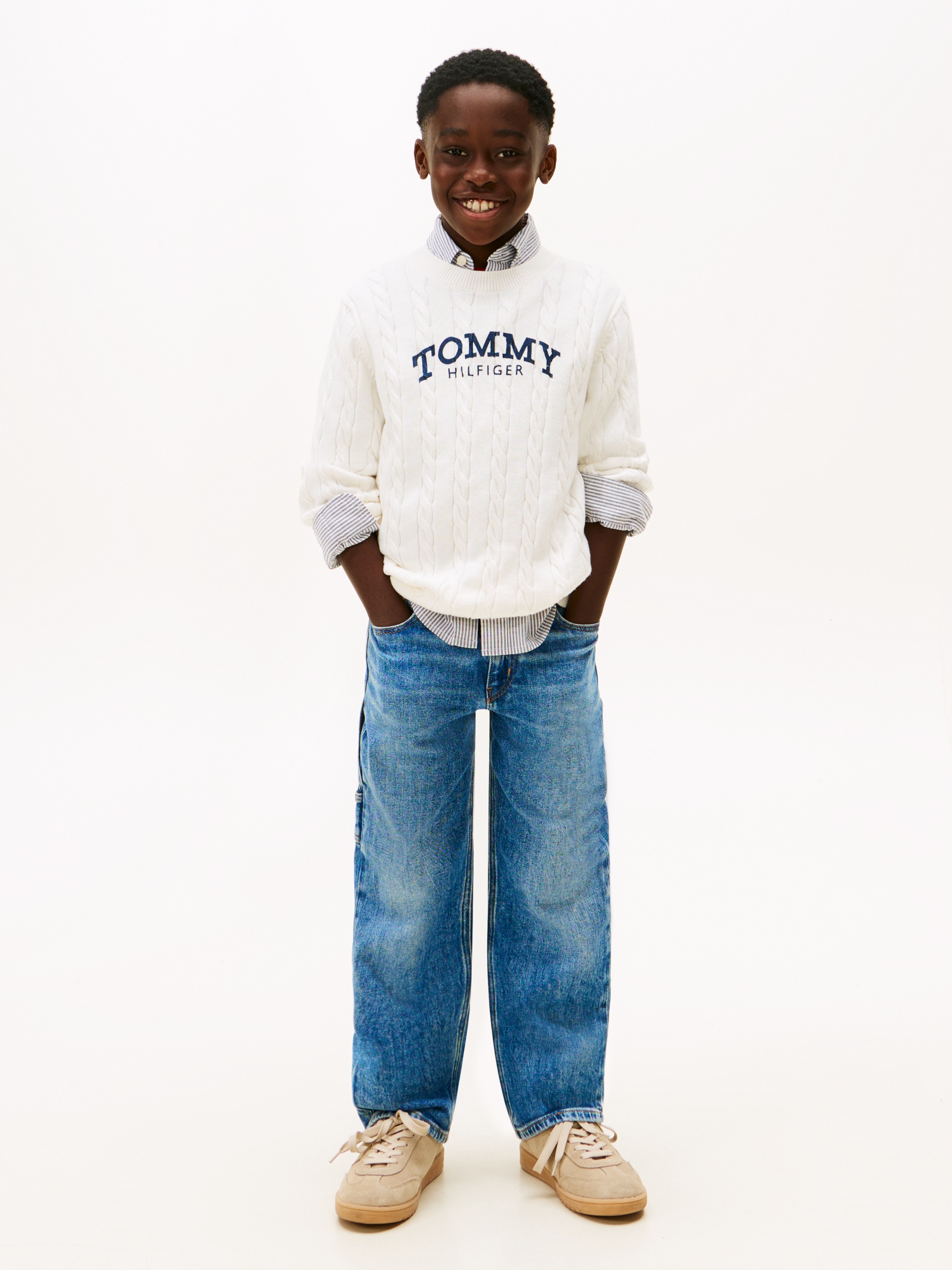 Tommy Hilfiger Strickpullover Regular fit, für Kinder bis 16 Jahre, Druck