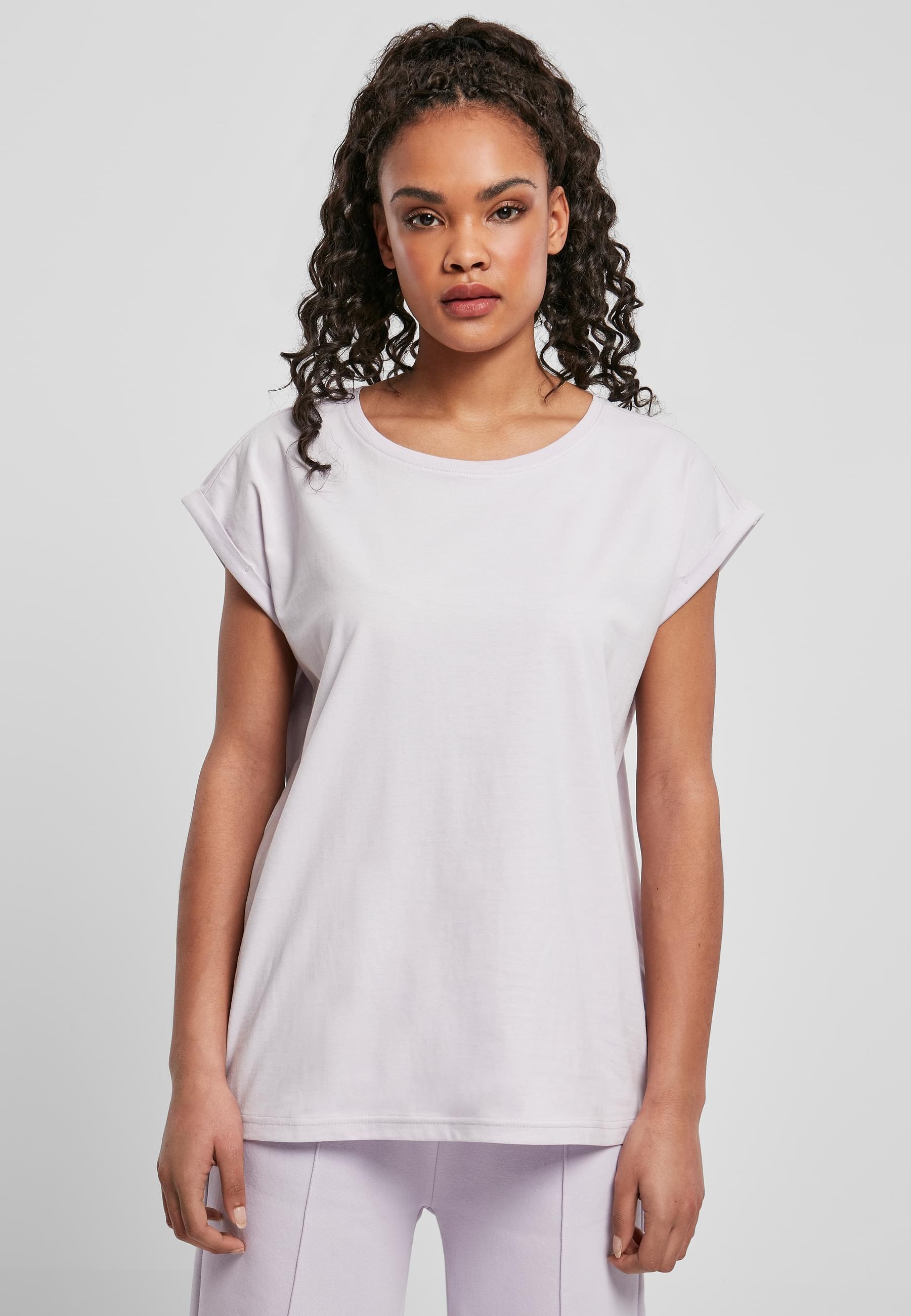 URBAN CLASSICS Kurzarmshirt »Urban Classics Damen Ladies Organic Extended Shoulder Tee«, (1 tlg.)