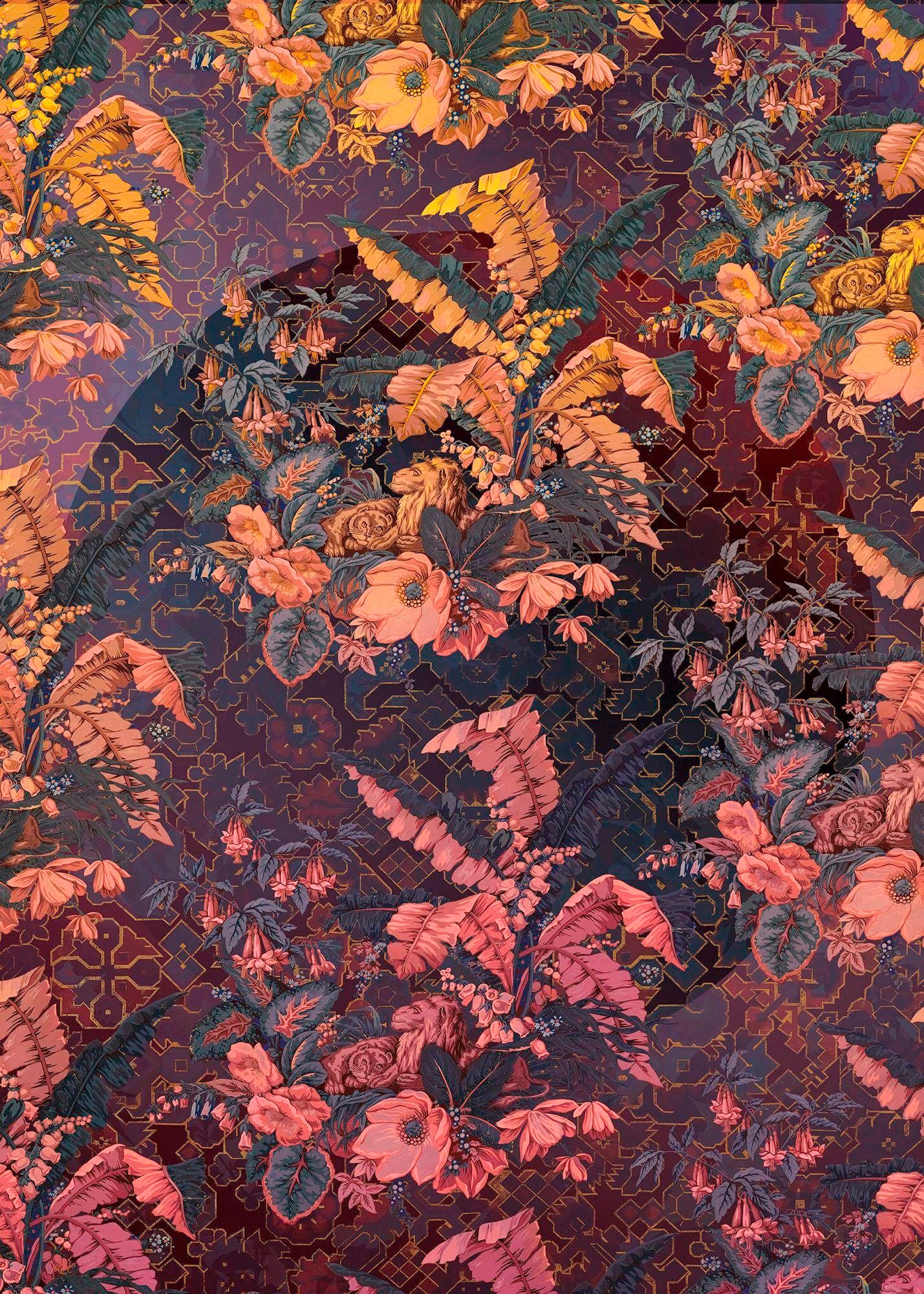 Komar Vliestapete "Digitaldruck Vlies - Orient Violet - Größe 200 X 270 Cm" Bedruckt Glatt Wohnzimmer, Schlafzimmer