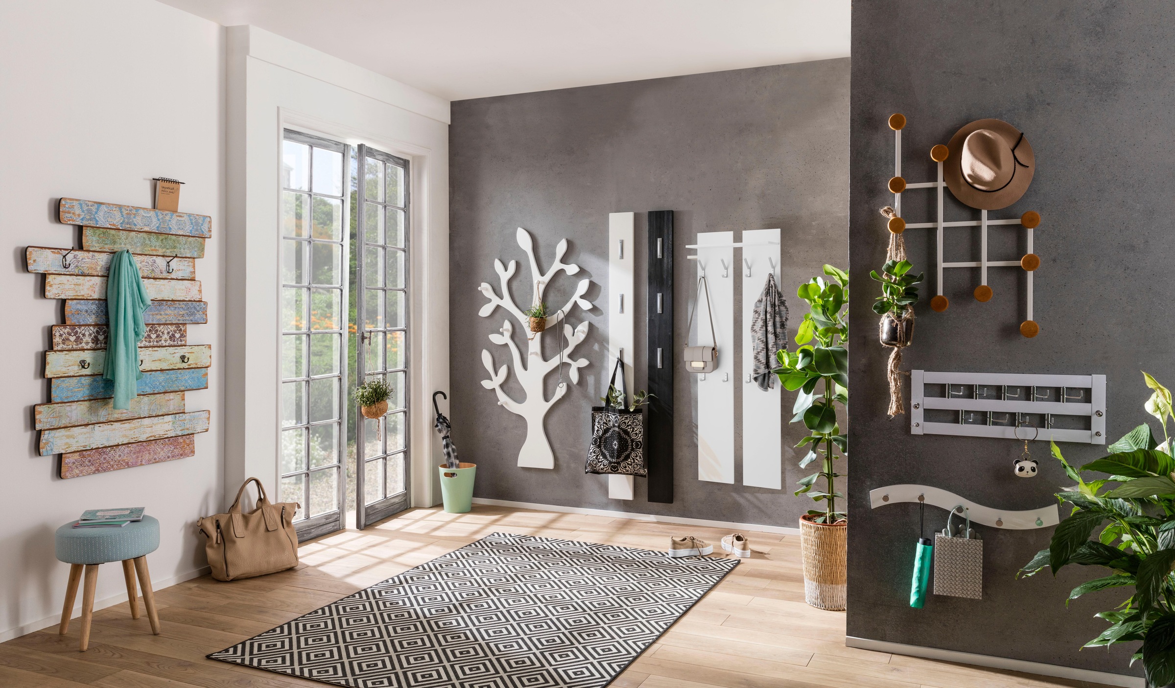 GERMANIA Garderobenpaneel "Ameca" 1 Stk. tlg. Paneel mit drei ausklappbaren günstig online kaufen