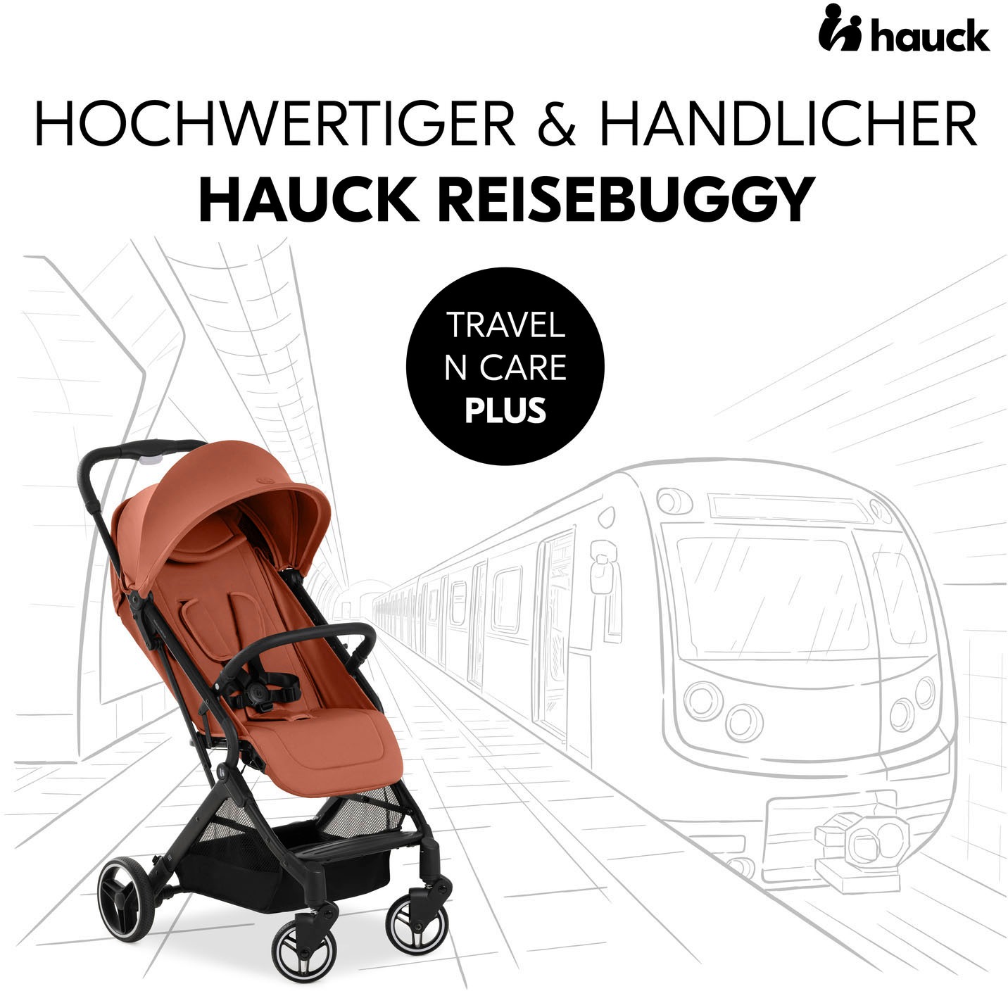 Hauck Kinder-Buggy »Travel N Care Plus, cork«, 22 kg