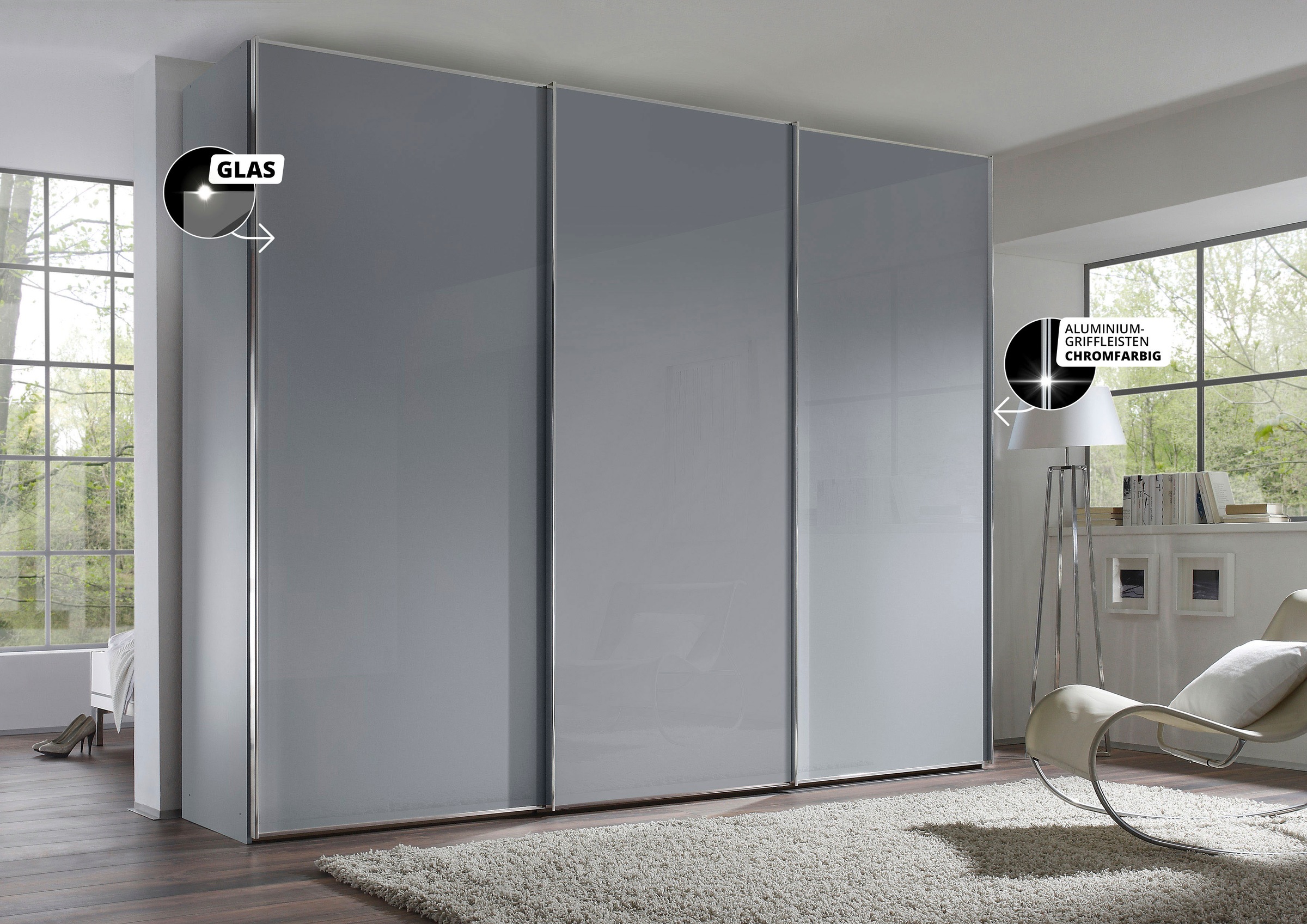 STAUD Schwebetürenschrank »Sinfonie Plus, edles Design in hochwertiger Qualität, Made in Germany«, Mit vier verschiedenen Ausstattungsvarianten