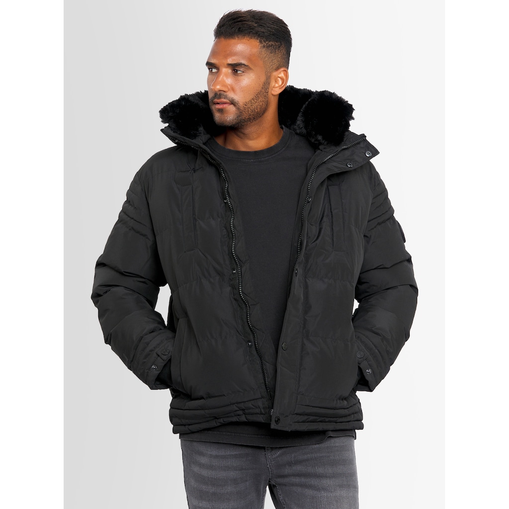 Alessandro Salvarini Winterjacke »ASFabiano«, mit warmem Teddyfell und abnehmbarer Kapuze