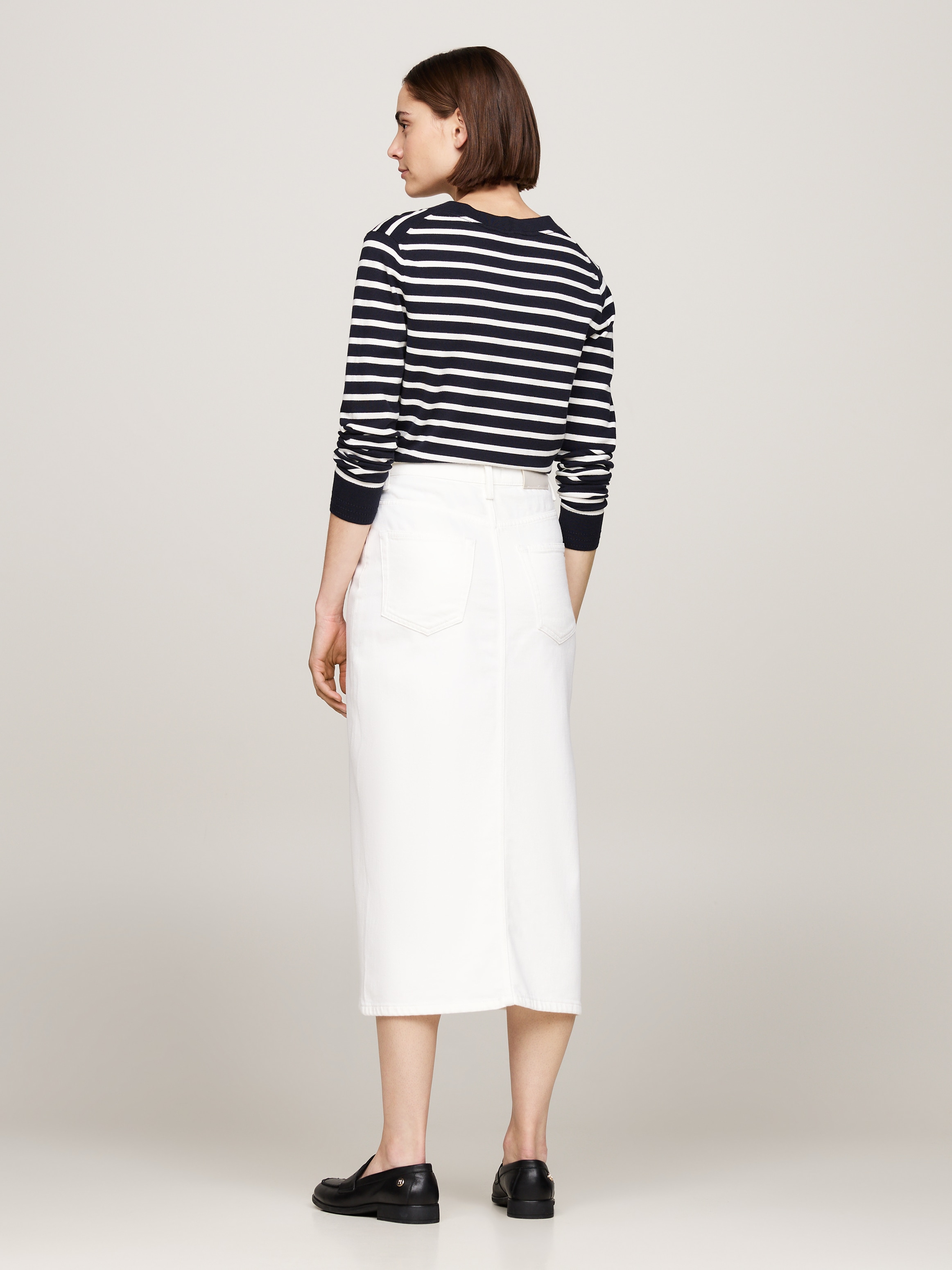 Tommy Hilfiger Bleistiftrock »MIDI STRAIGHT SKIRT HW ECRU«, im 5-Pocket-Style