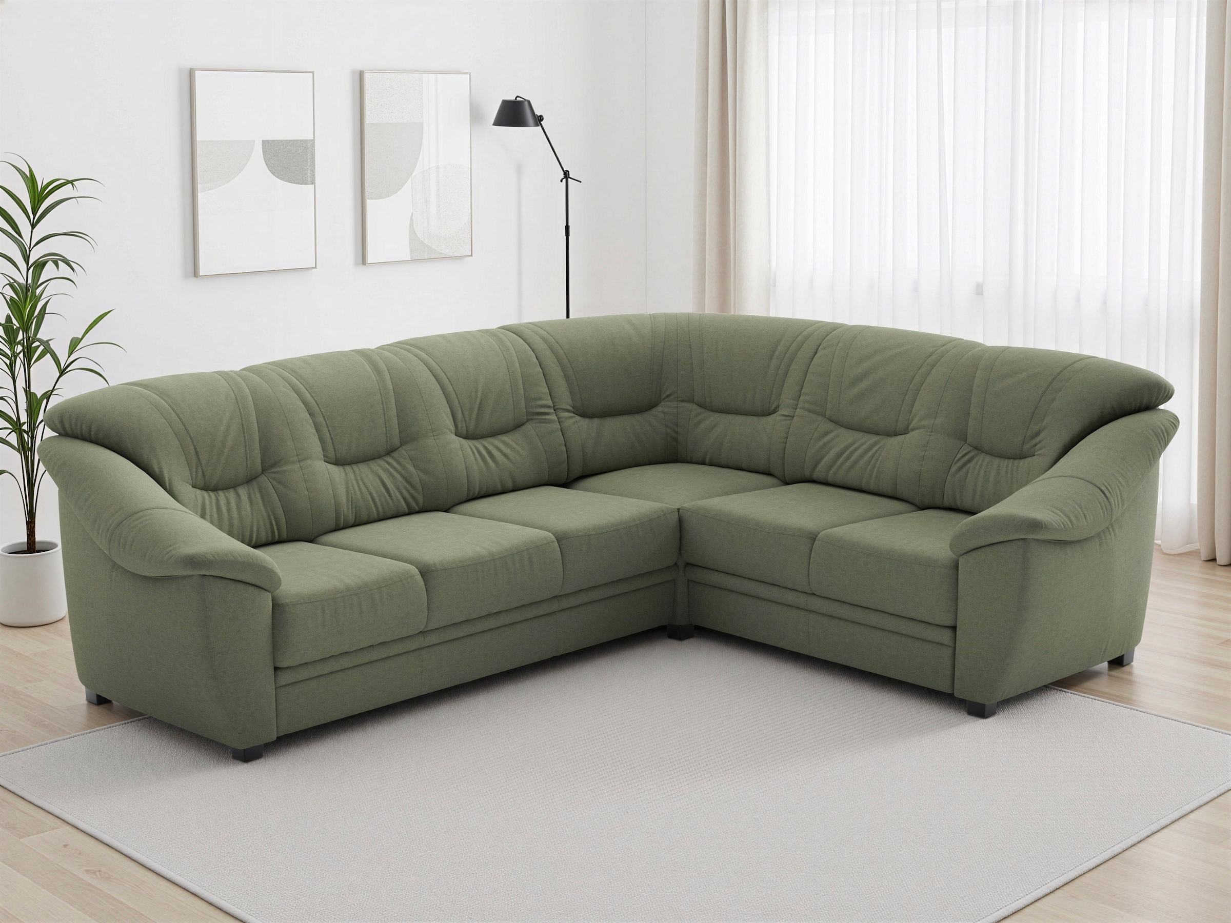 sit&more Ecksofa "Savona L-Form, B. 262 cm, Komfortsitz, Eckcouch mit Stoff- & Lederwahl" mit Schlaffunktion, Liegefl. 120x195 cm
