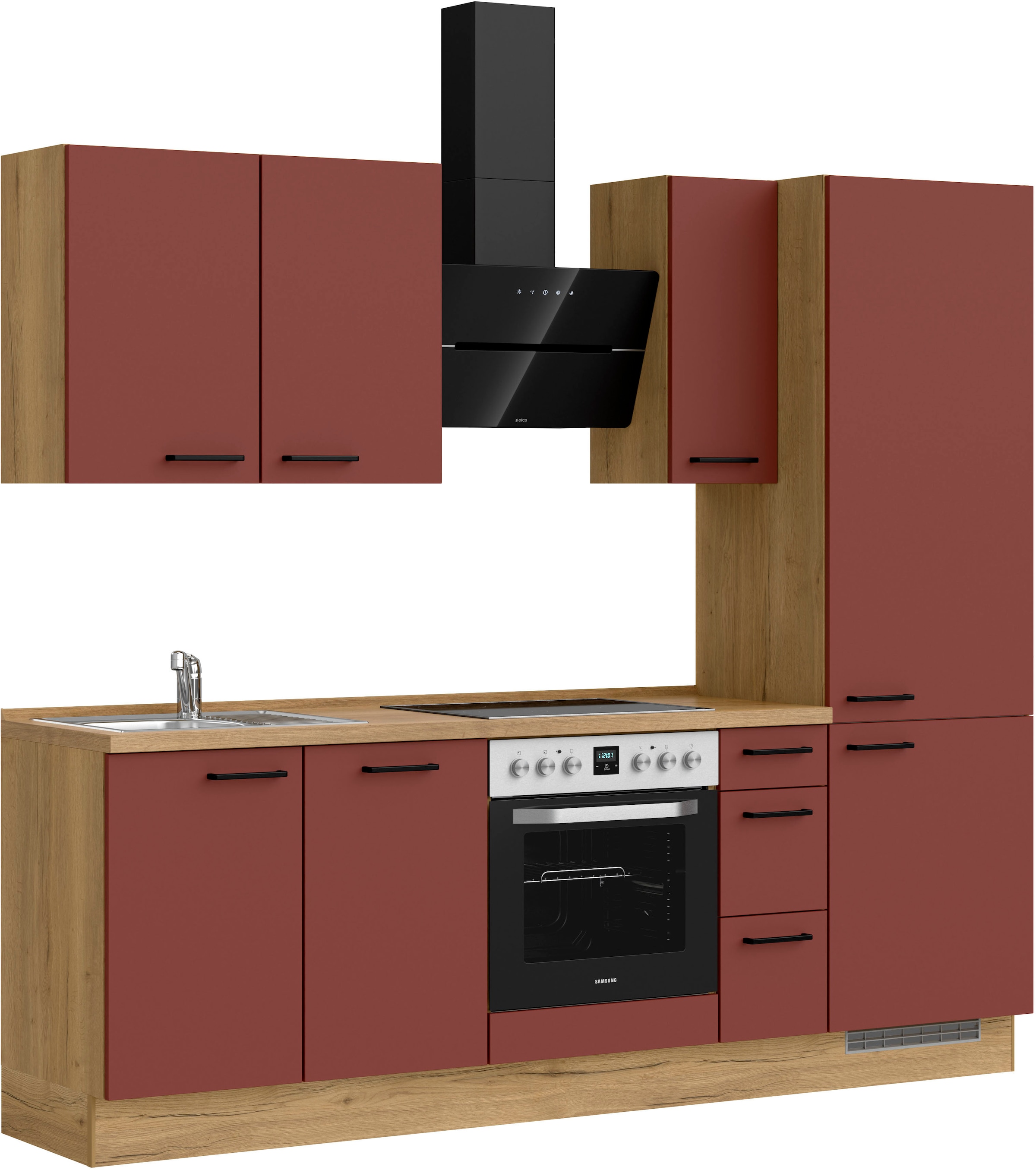 nobilia® Küchenzeile »"Easytouch II"«, vormontiert, Ausrichtung wählbar, Breite 240 cm, wahlw. mit E-Geräten