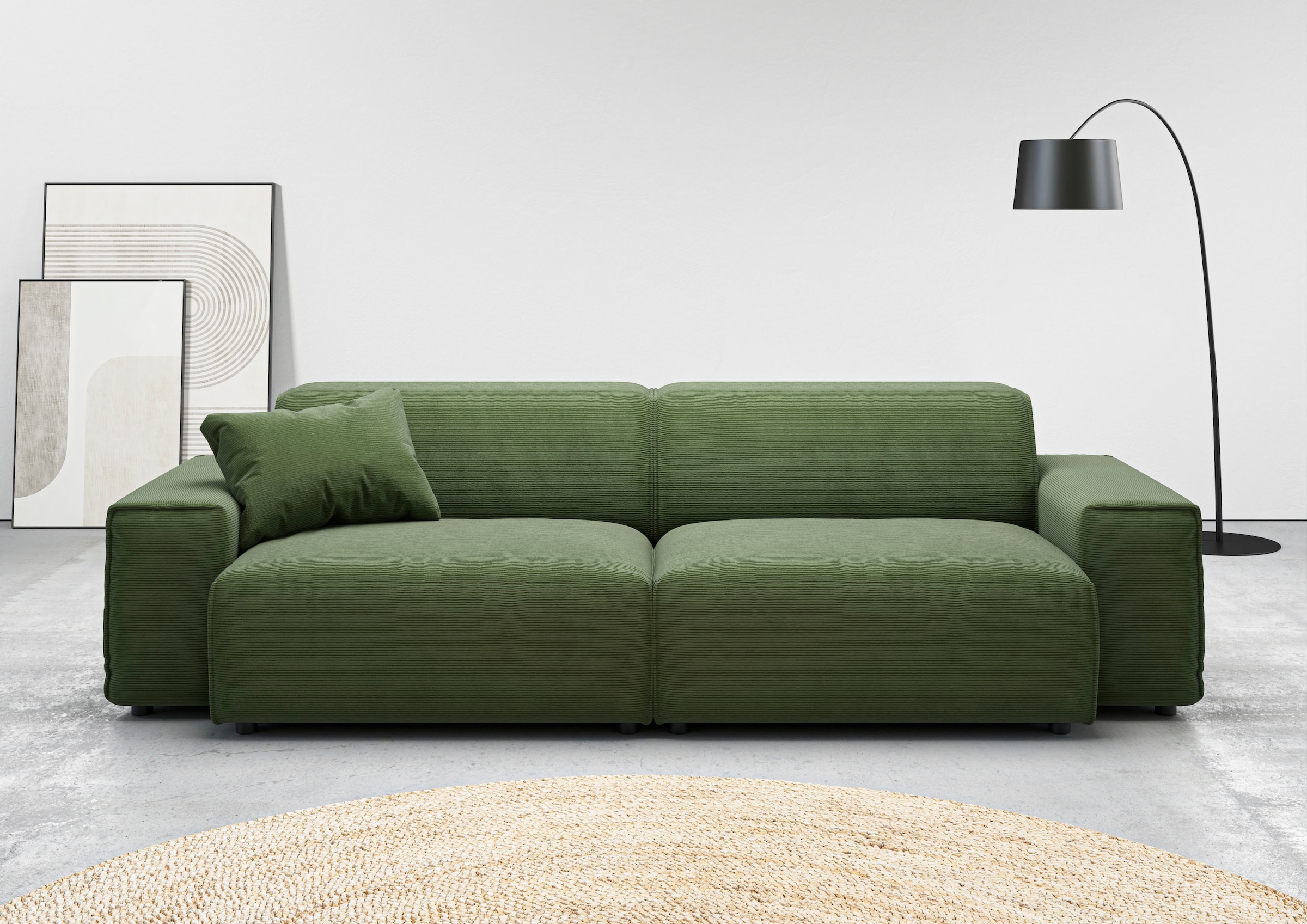 Home affaire Big-Sofa "Glimminge auch in Breitcord, Feincord + Easy care-Bezug," besondere Kedernähte Zierkissen