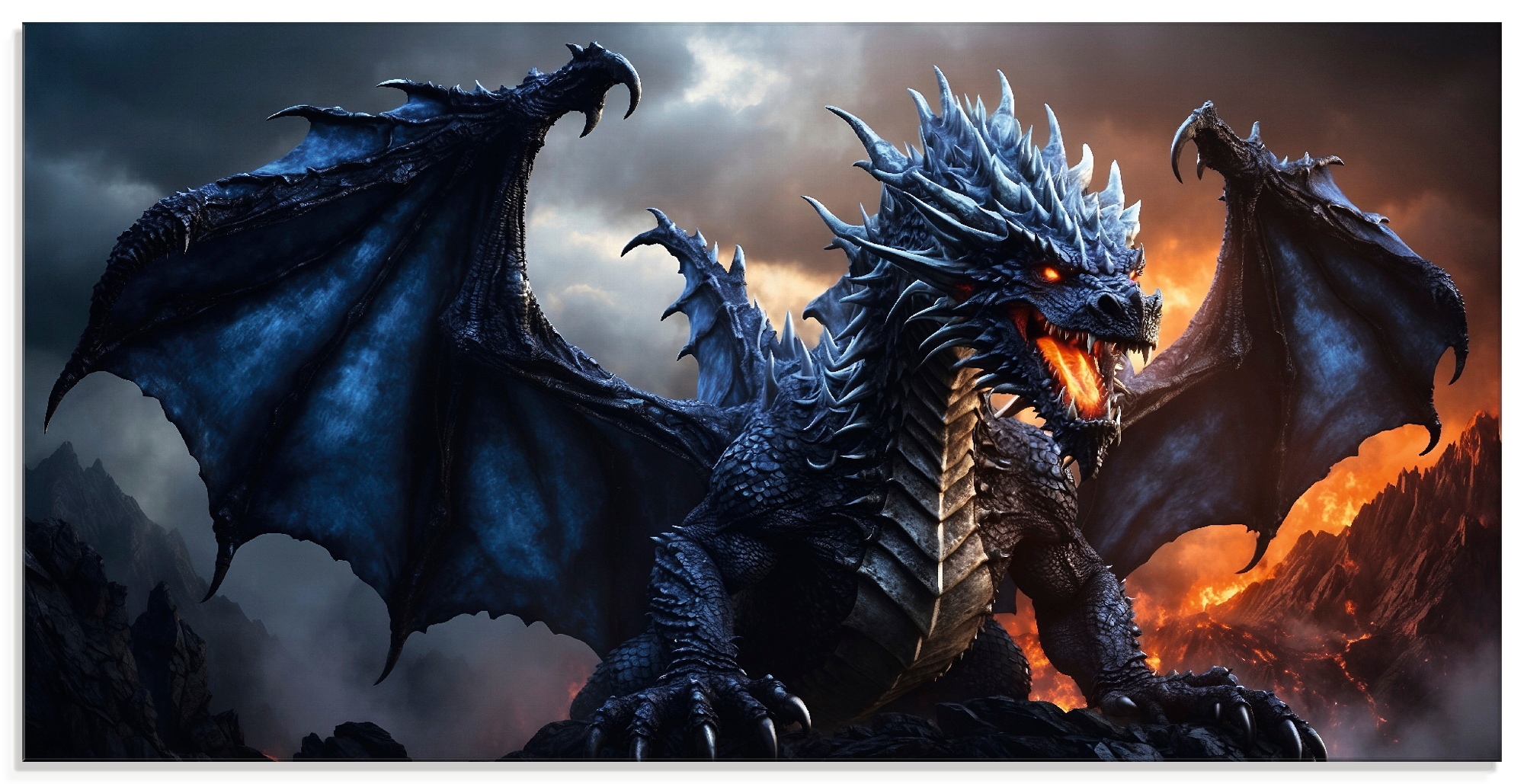 Artland Glasbild "Im Reich des Drachen IX" klassische Fantasie 1 Stk. tlg. in verschiedenen Größen