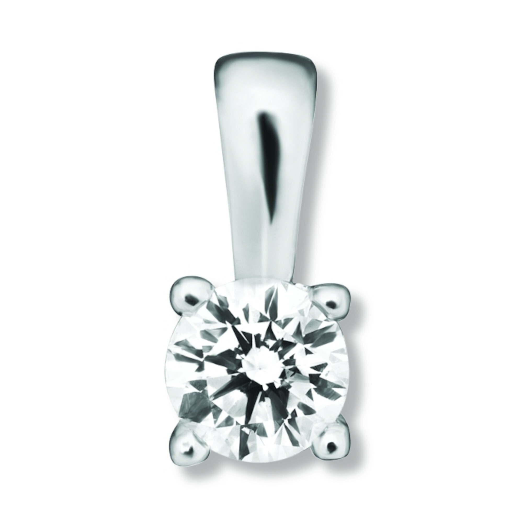 Kettenanhänger ONE ELEMENT "0.2 ct Diamant Brillant Anhänger aus 585 Weißgold", silber, Schmuckanhänger, Damen, 0,2, Diamanten Gold Weißgold 585, Diamanten, Gold, Weißgold 585, Kettenanhänger, Klassische Eleganz – veredelt mit funkelndem Diamantbesatz