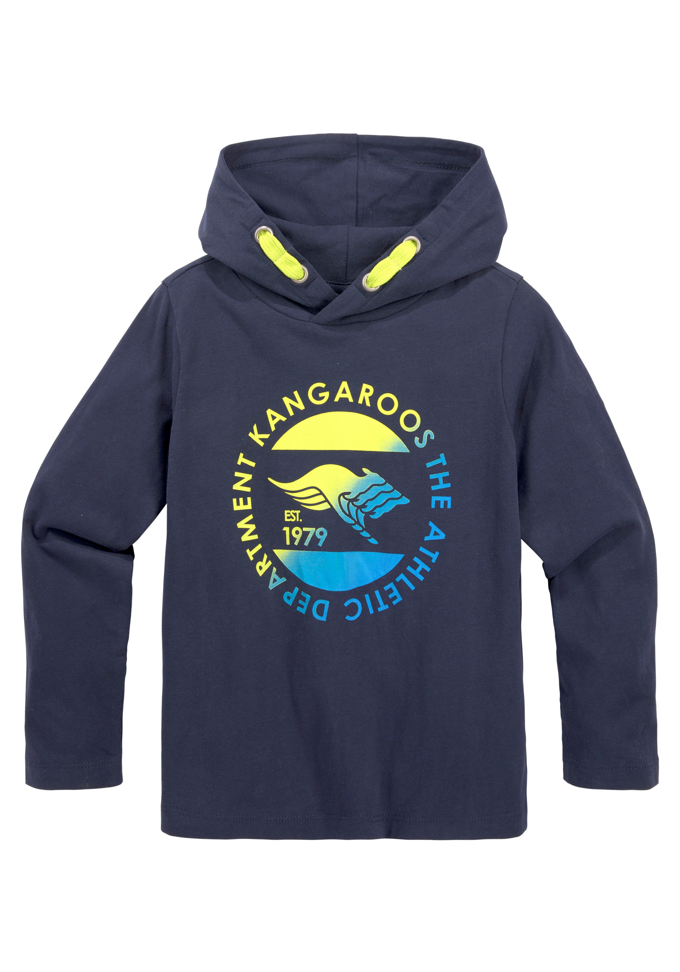 KangaROOS Langarmshirt »Shirt für kleine Jungen«, Kapuzenshirt mit Print