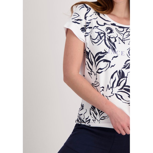 Monari Rundhalsshirt, mit Blumenprint für bestellen | BAUR