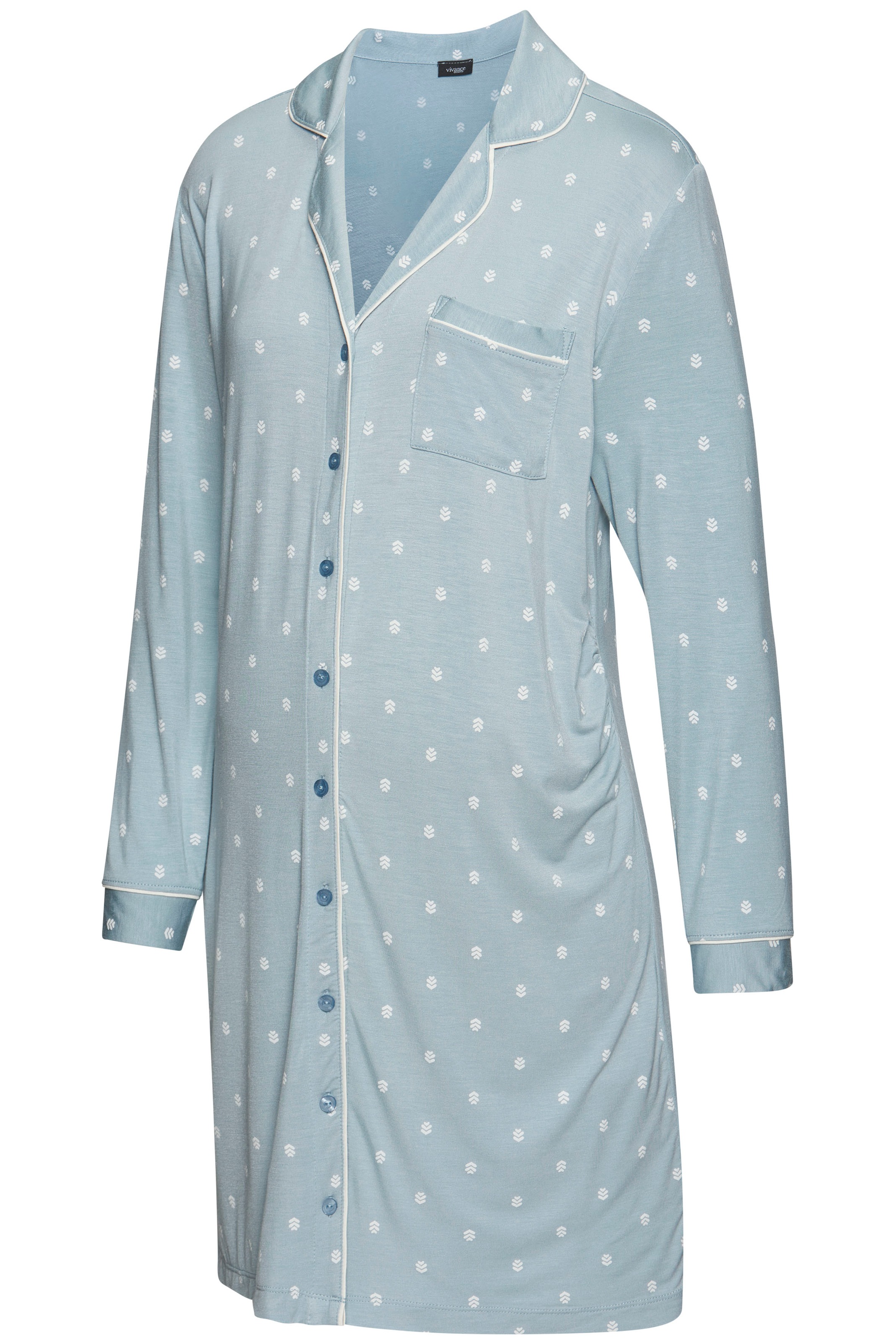 Vivance Dreams Umstandsnachthemd aufgesetzte Tasche Schöner Allover-Print günstig online kaufen