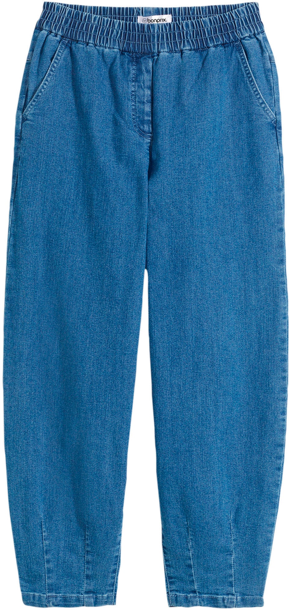 bonprix Mom-Jeans Loose Fit, elastischer Bund, aus Baumwolle, Polyester und Elasthan