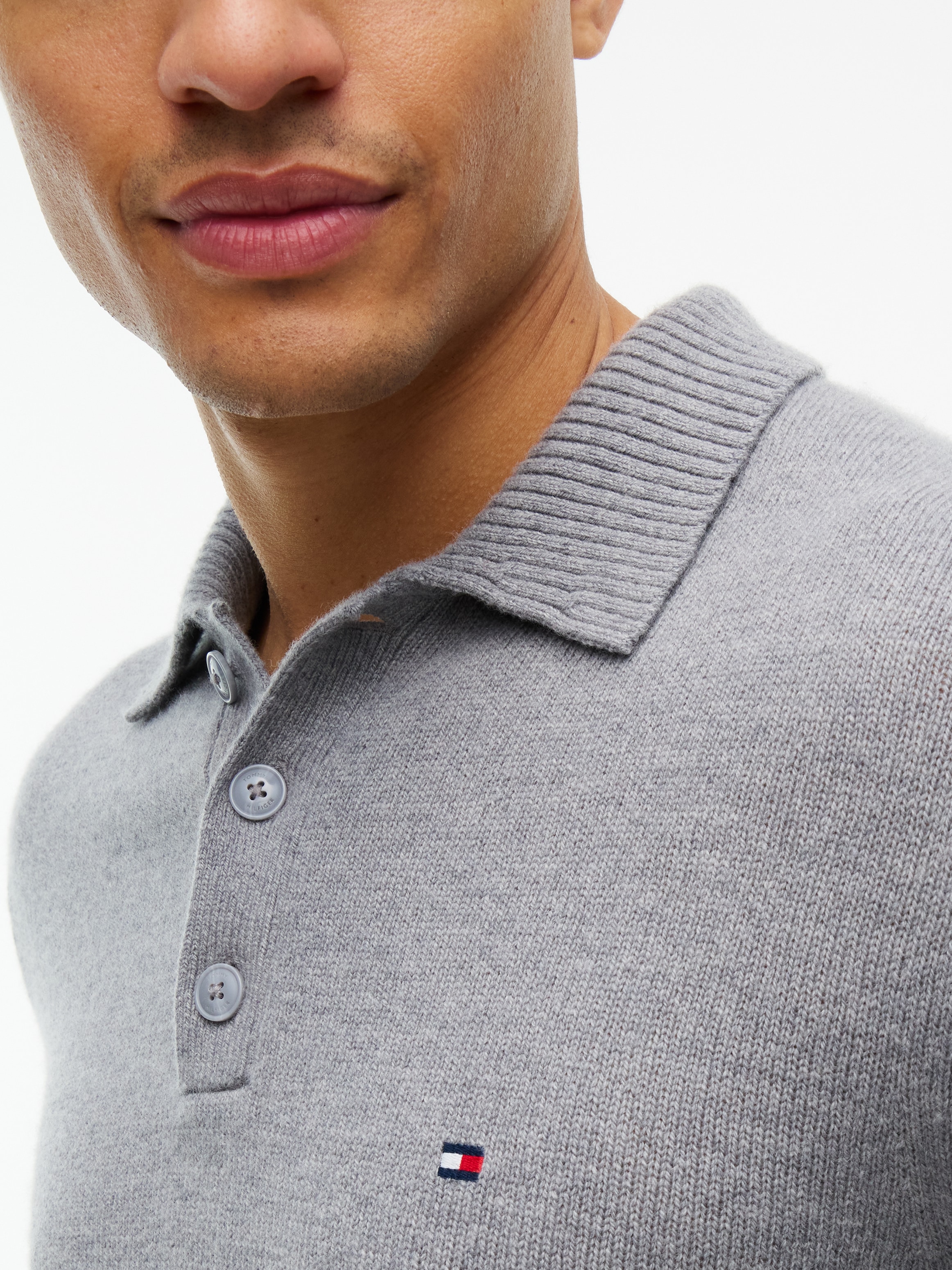 Tommy Hilfiger Polokragenpullover »LAMBSWOOL LS POLO« aus reiner Lammwolle