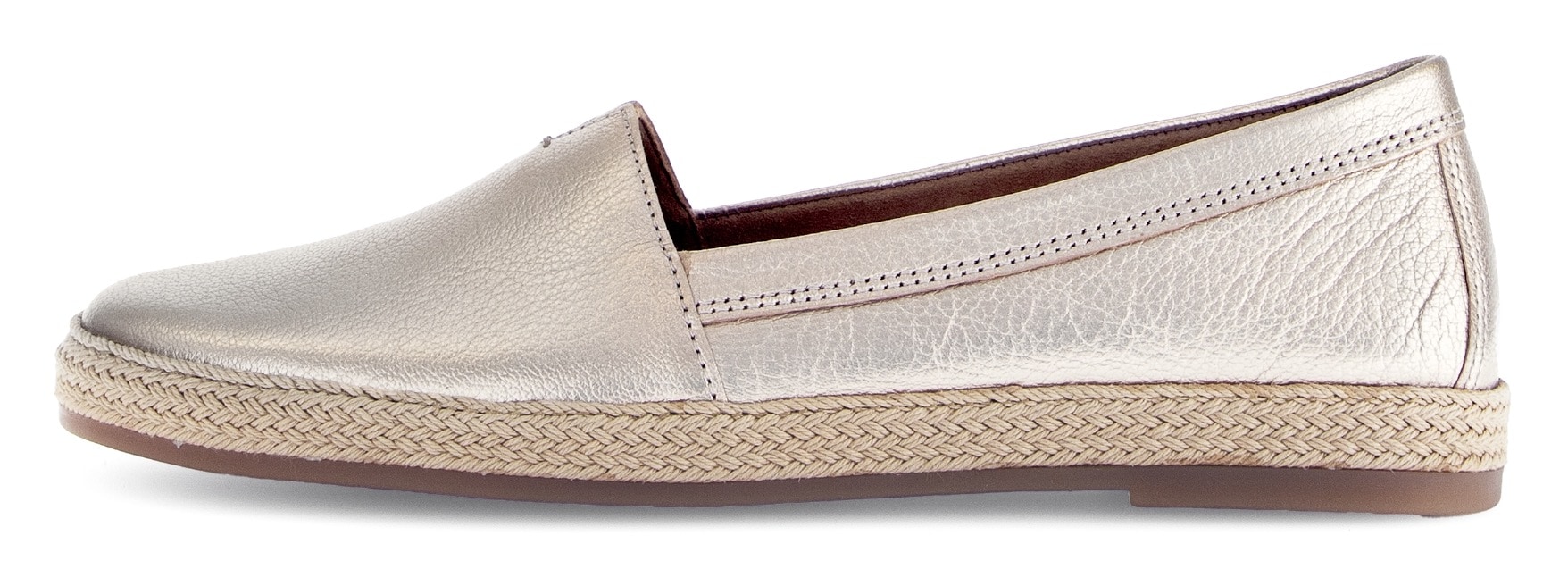 Gabor Slipper, Schlupfschuh, Bequemschuh, Flats mit jutebezogenem Plateau