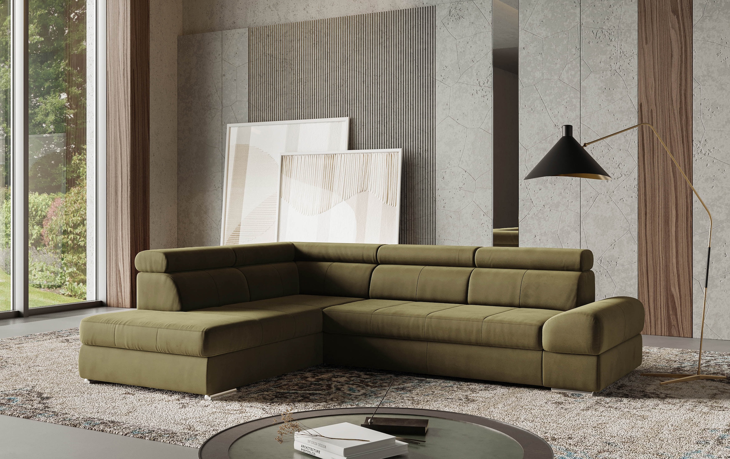 sit&more Ecksofa "Broadway L-Form" mit verstellbaren Kopfteilen, wahlweise mit Schlaffunktion