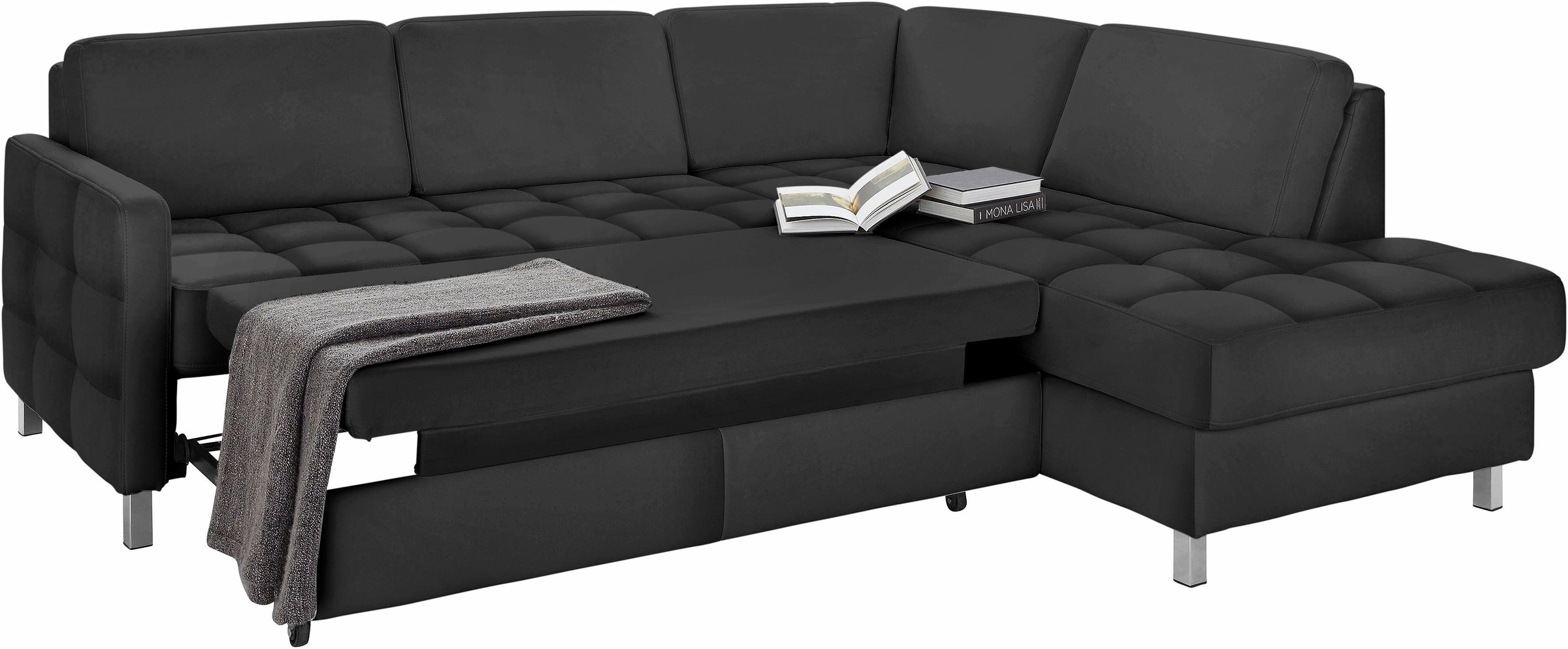 sit&more Ecksofa »Pablo L-Form«, wahlweise mit Bettfunktion und Bettkasten