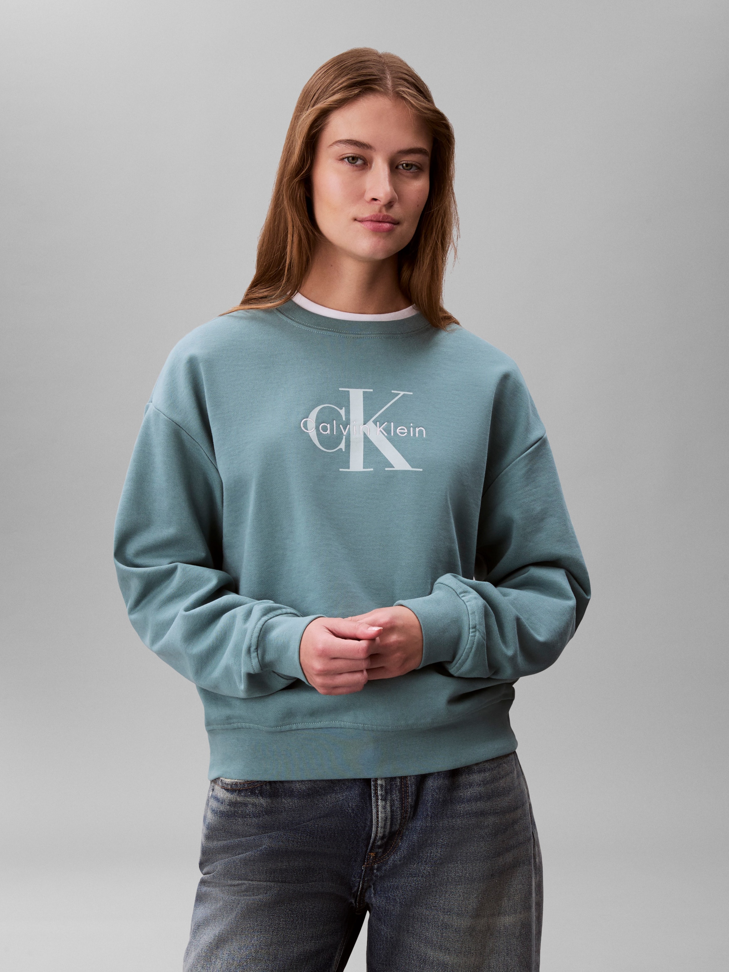 Calvin Klein Jeans Sweatshirt "LS MONOLOGO FRENCH TERRY RLXD CR", Logoschriftzug
