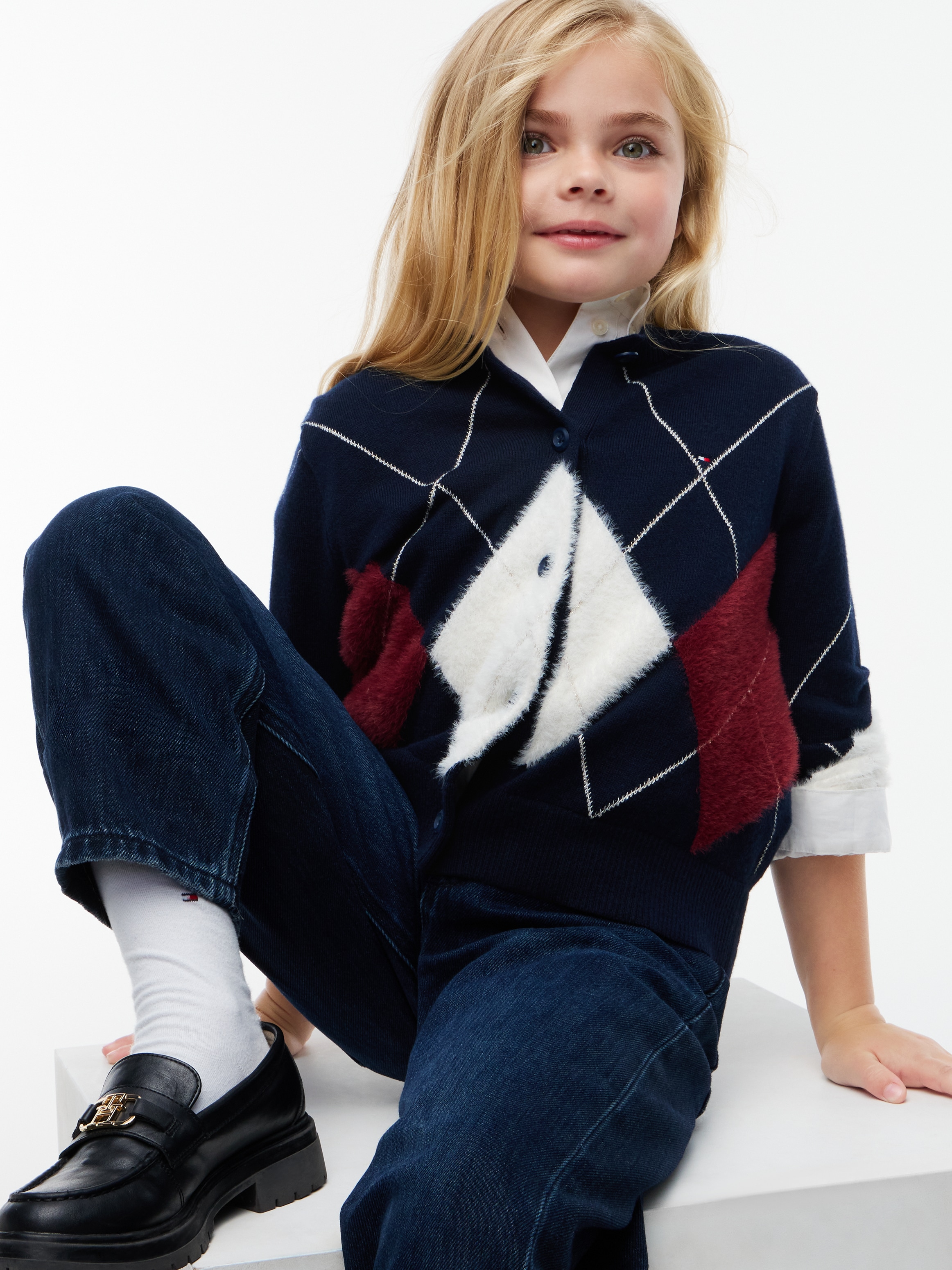 Tommy Hilfiger Strickjacke mit Wolle, Regular Fit, Kinder bis 16 Jahre