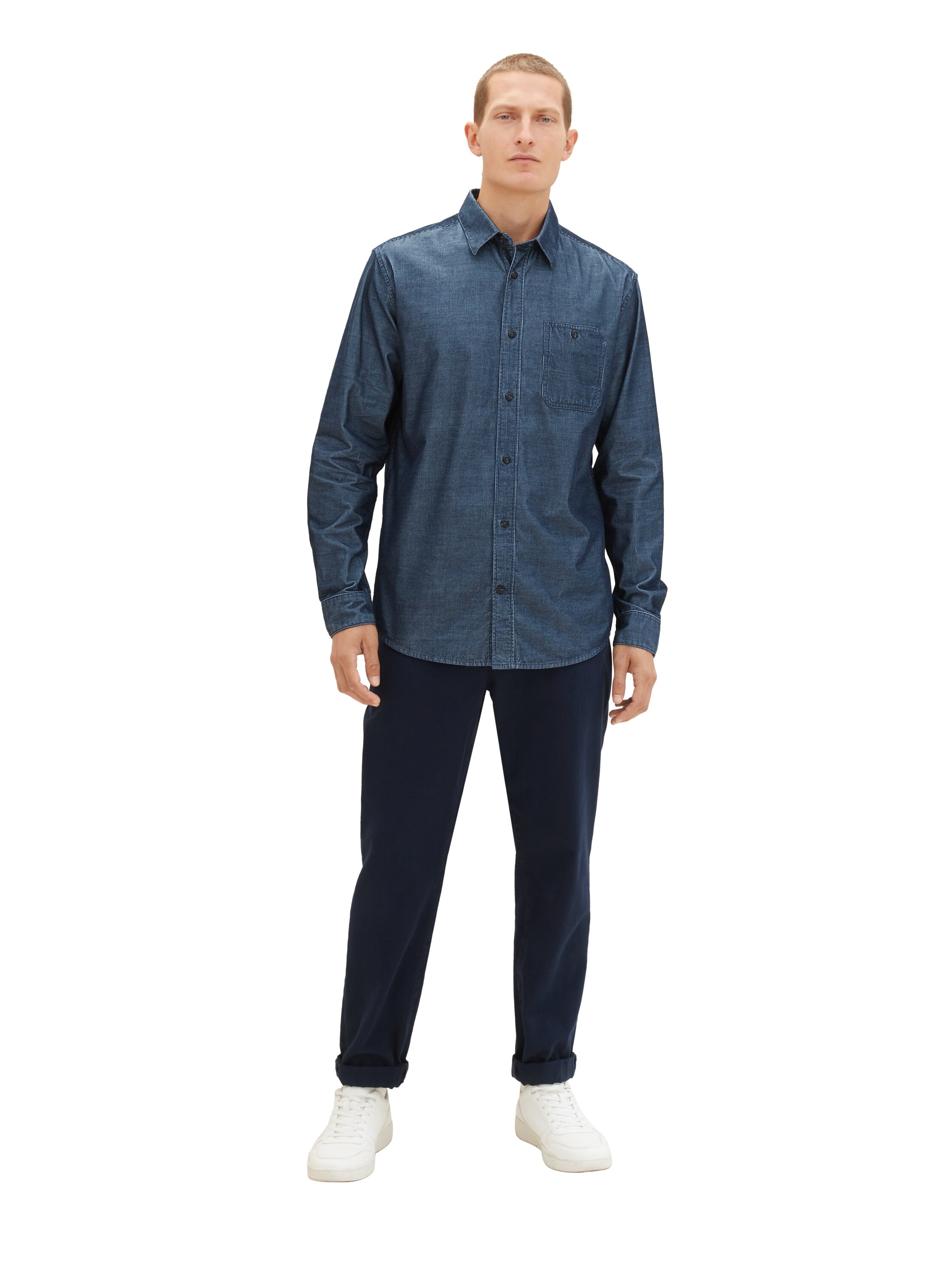 TOM TAILOR Langarmhemd, in feiner Cordoptik