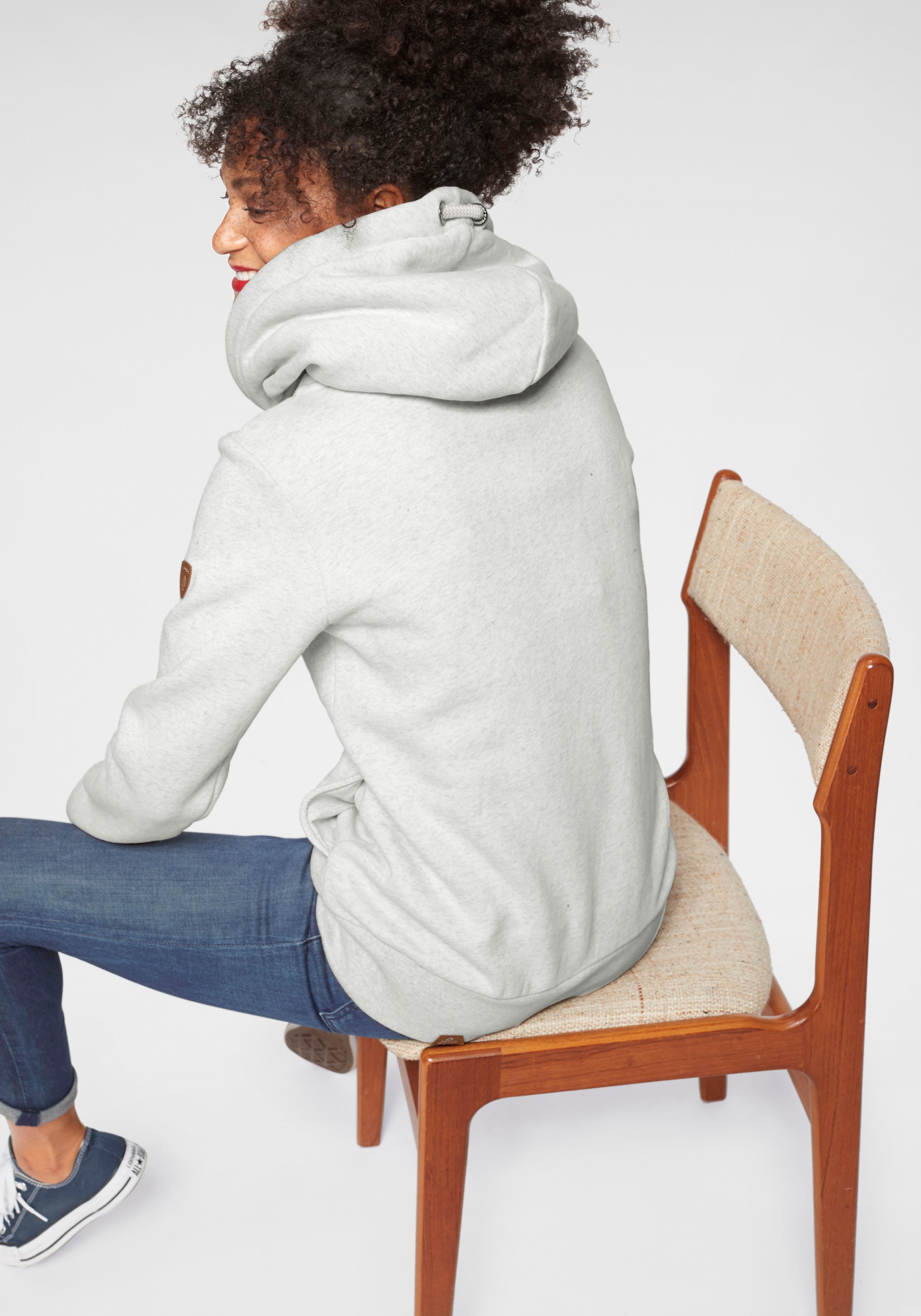Ragwear Kapuzensweatshirt »GRIPYBUTTON«, Sweater mit rustikalen Kordel-Akzenten