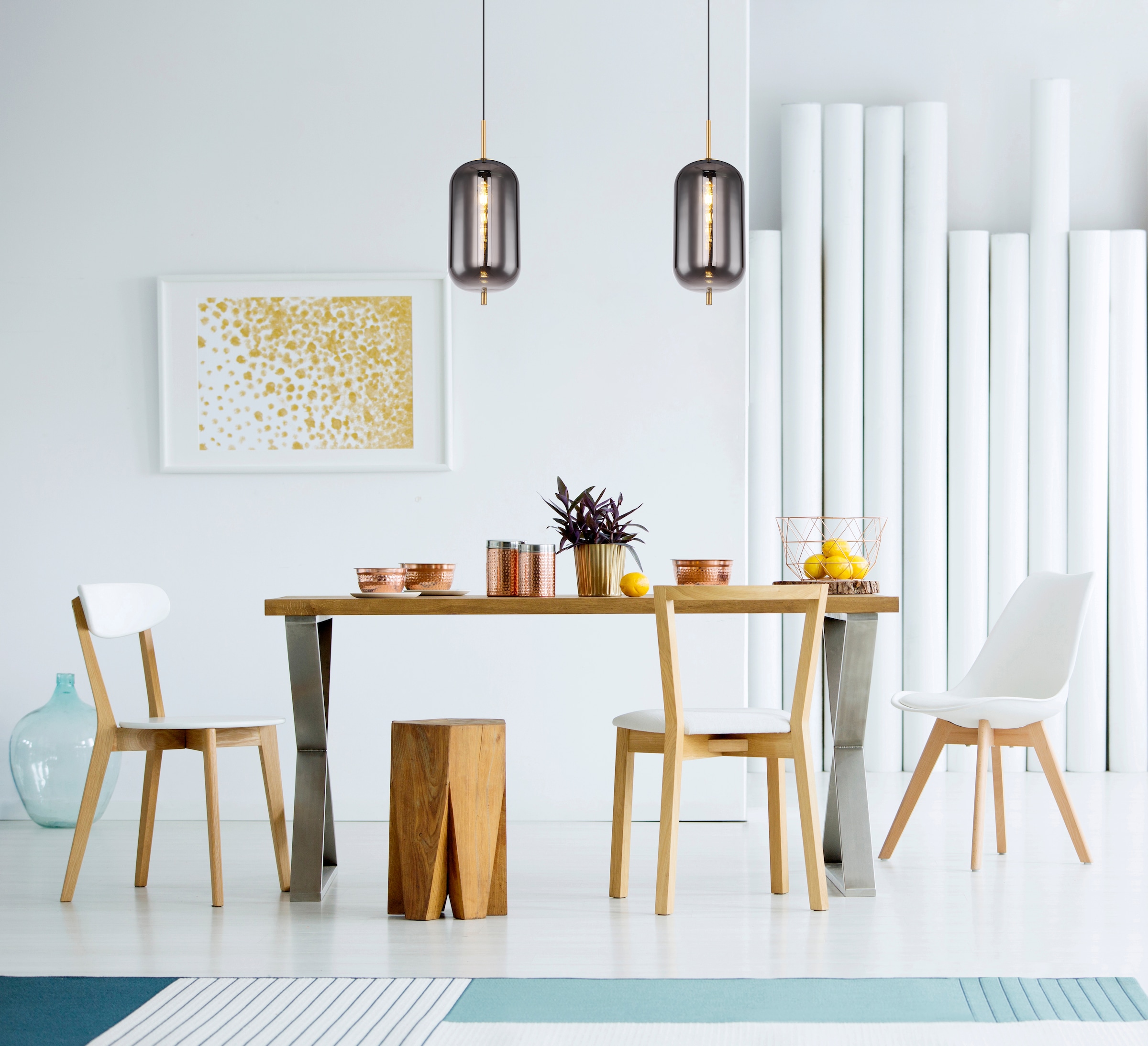 GLOBO LIGHTING Hängeleuchte »BLACKY I«, Leuchtmittel E27 | ohne Leuchtmittel, Hängelampe/Pendelleuchte/Glas/Höhe kürzbar/Esstisch