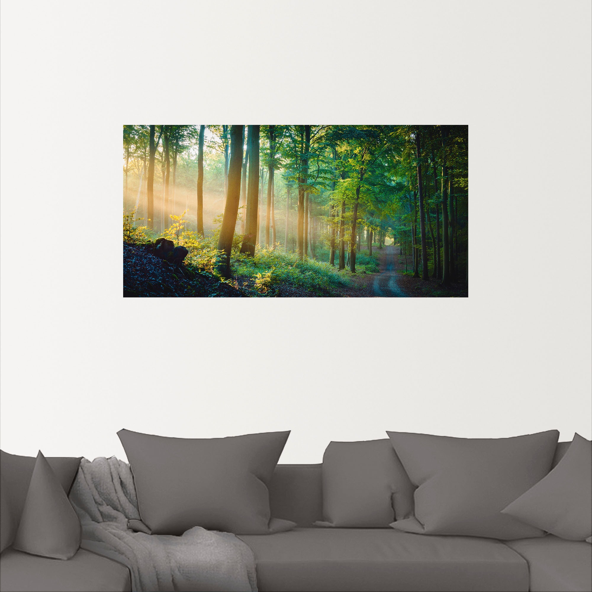 Artland Wandbild »Herbstmorgen im Wald«, Waldbilder, (1 St.), als Alubild,  Leinwandbild, Wandaufkleber oder Poster in versch. Größen bestellen | BAUR