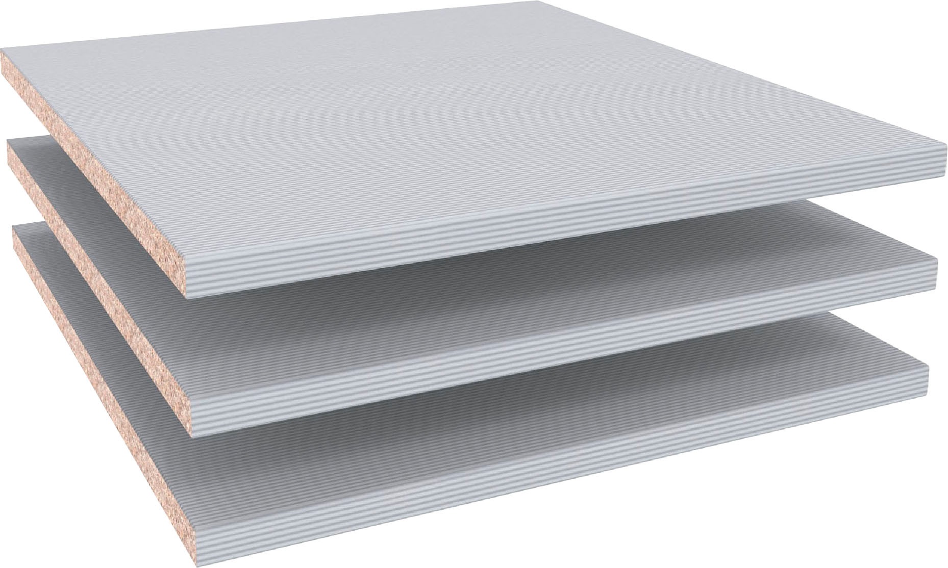 Einlegeboden MUSTERRING, B:47,5cm H:2,2cm T:51,5cm, silber, Holzwerkstoff, Einlegeböden, "Imola W", 3-er Set, auf beliebiger Höhe einbaubar