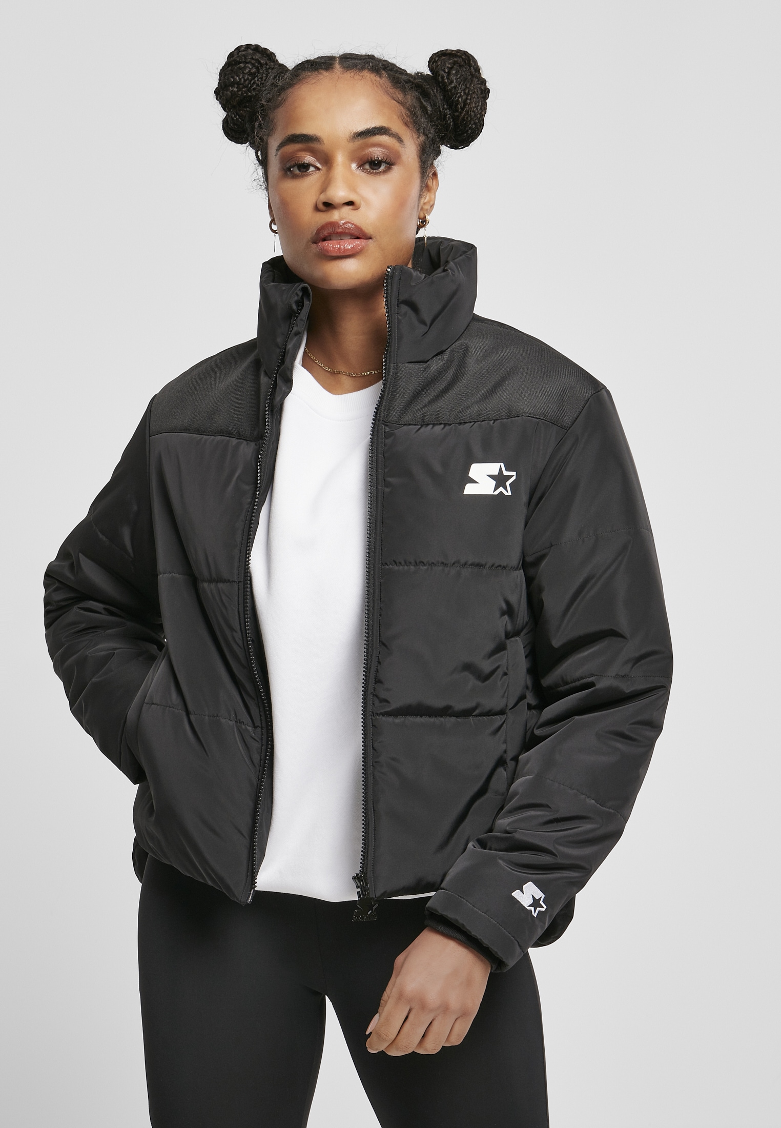 Starter Black Label Winterjacke »Starter Black Label Damen Ladies Starter Logo Puffer Jacket«, (1 St.), ohne Kapuze