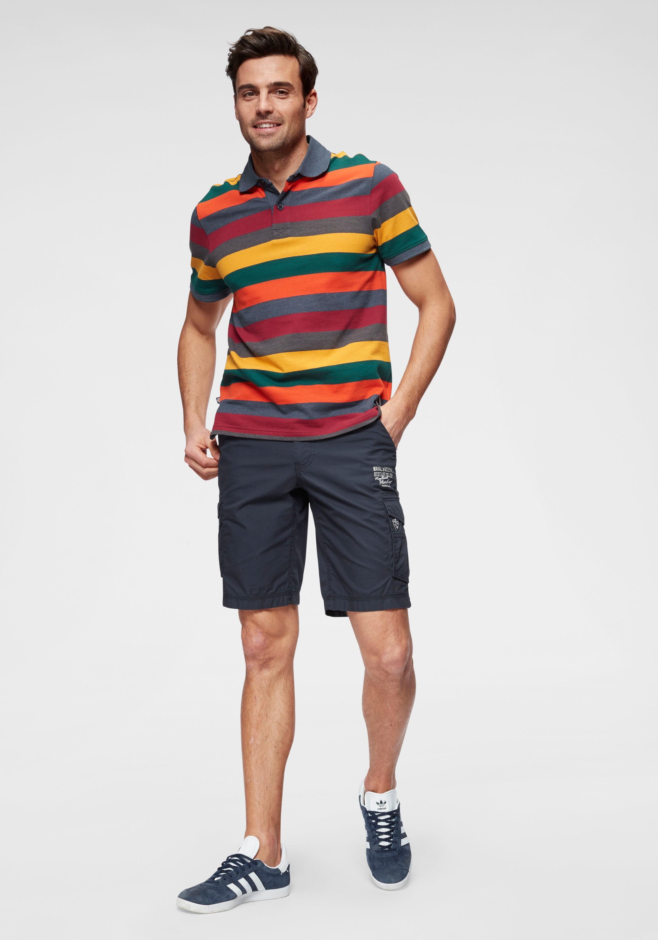 Rhode Island Poloshirt, mit Multicolour Ringel