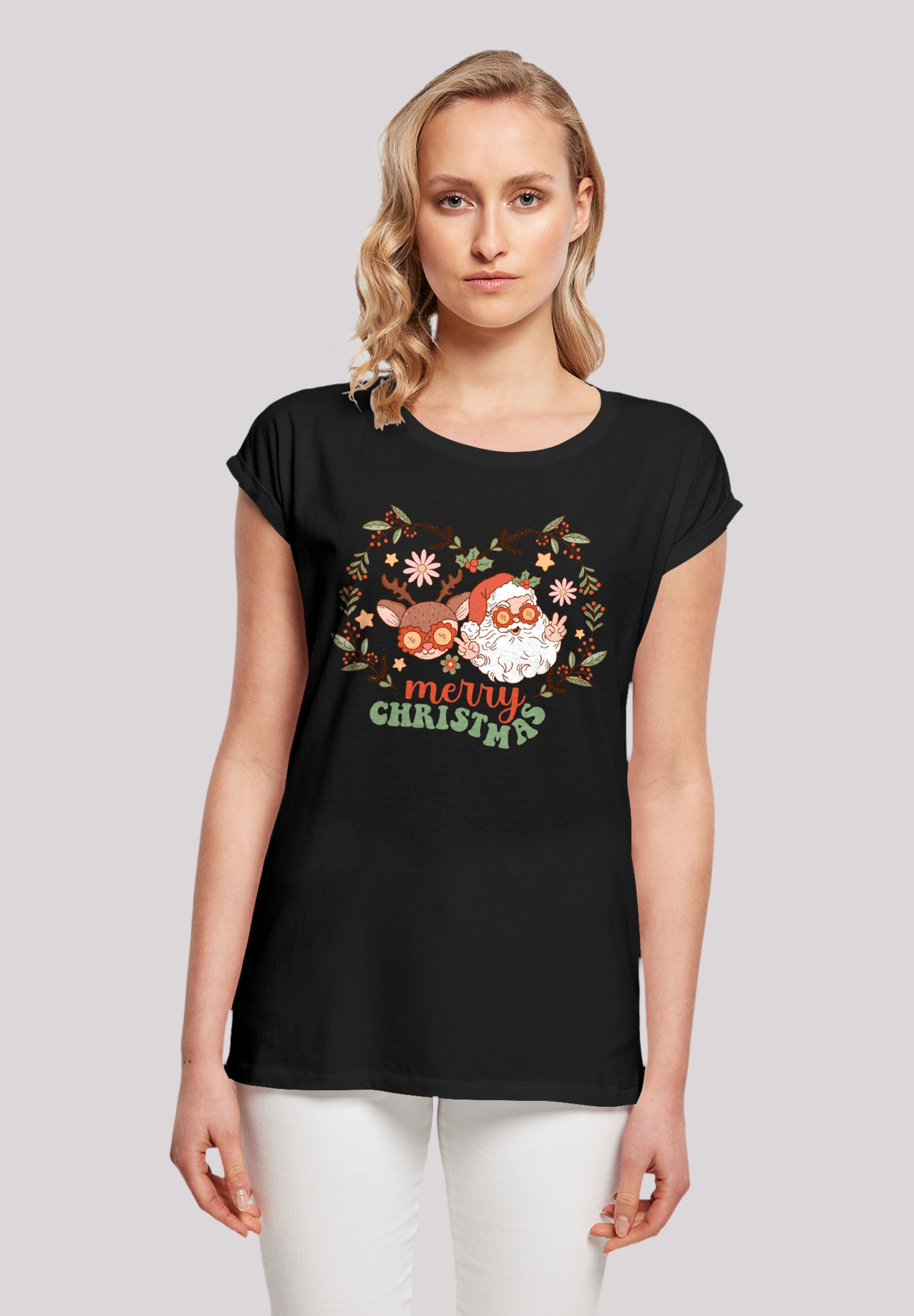 T-Shirt »Weihnachten Hippie Santa And Reindeer«, Premium Qualität, Weihnachts-Kollection