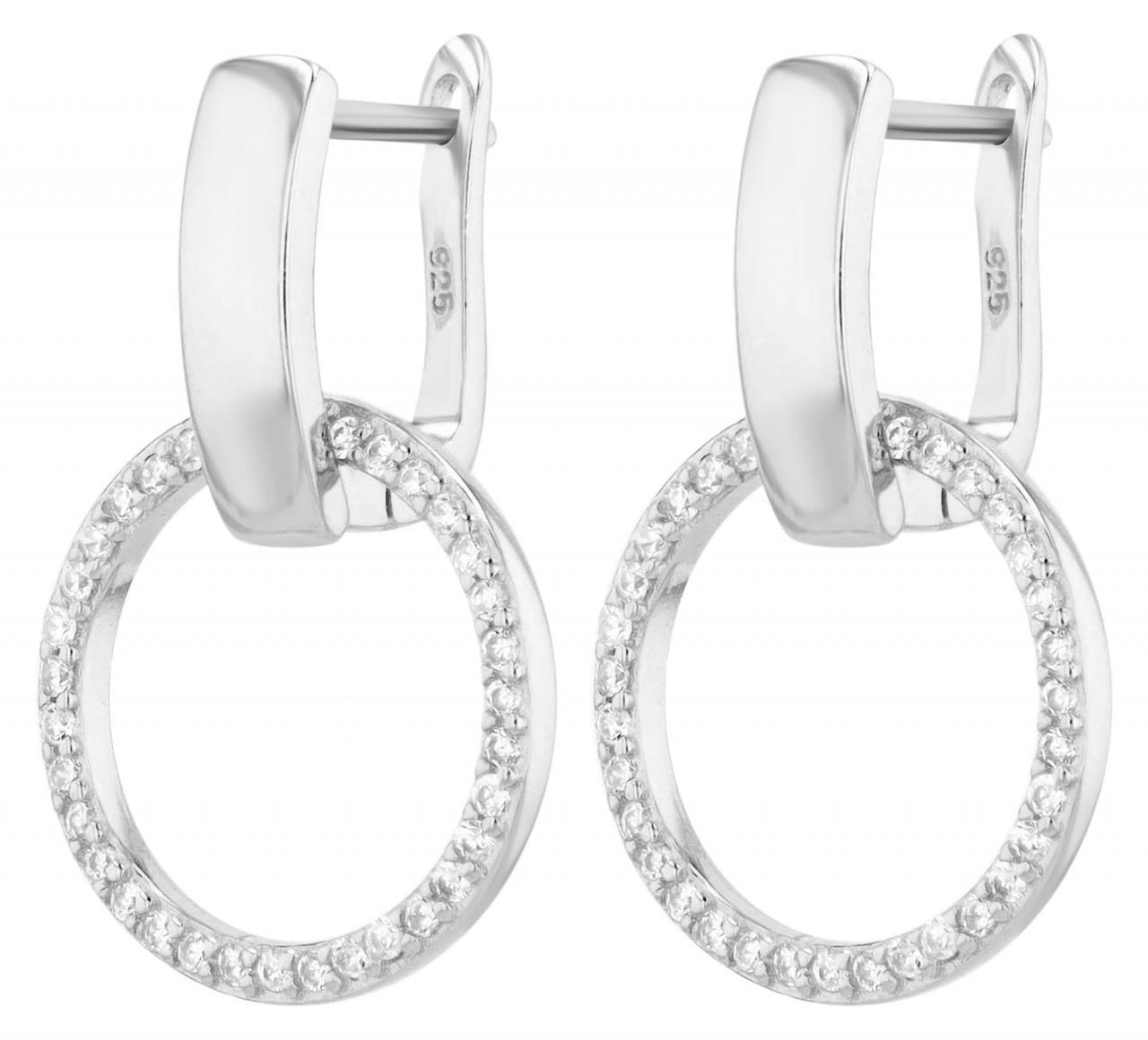 Paar Ohrhänger ADELIA´S "Damen Ohrhänger aus 925 Sterling Silber und Zirkonia", silber, Ohrringe, Damen, Damen, Silber 925 (Sterlingsilber) 10