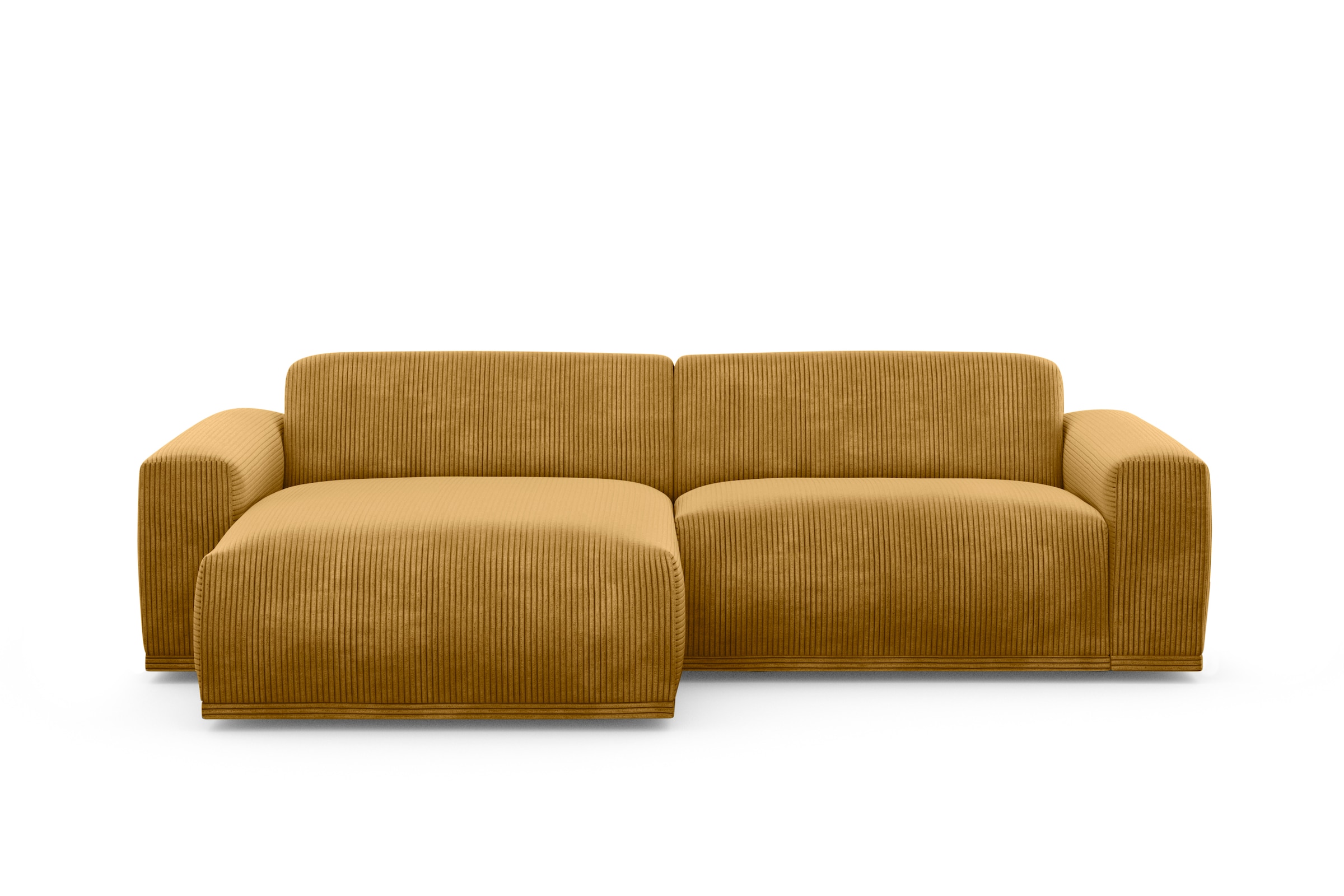 TRENDMANUFAKTUR Ecksofa »Braga, mit hochwertigem Kaltschaum, L-Form, in Cord erhältlich«, (2 St.), modernes Sofa, Couch mit hohem Sitzkomfort, 255/72/160 cm (B/H/T)