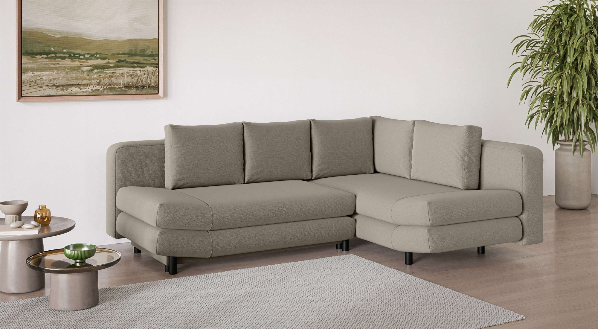 Home affaire Ecksofa "LENNARA Schlafsofa mit Bettkasten, Maße B/T/H: 234/17 günstig online kaufen