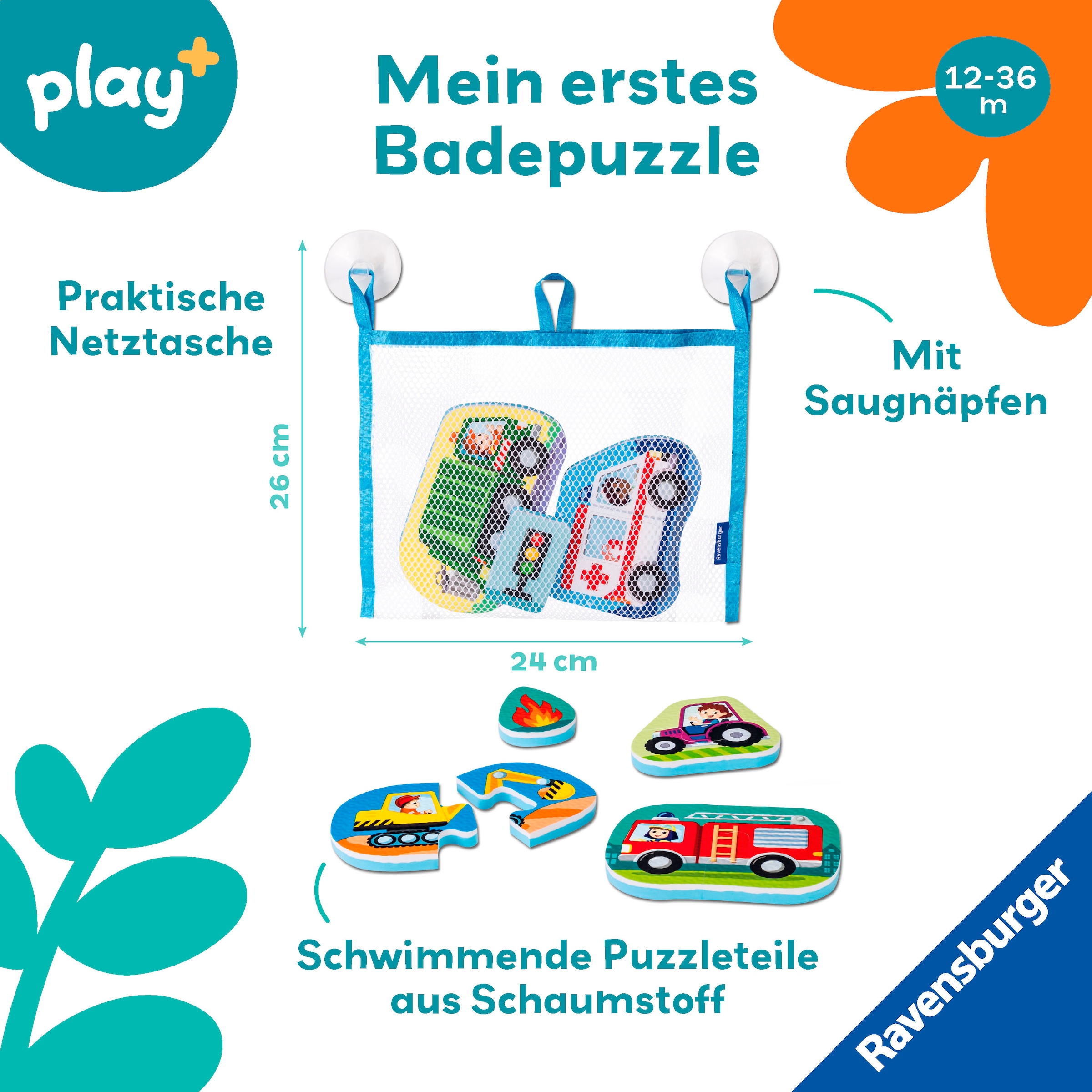 Ravensburger Badespielzeug »Play+ Mein erstes Bade-Puzzle: Fahrzeuge«